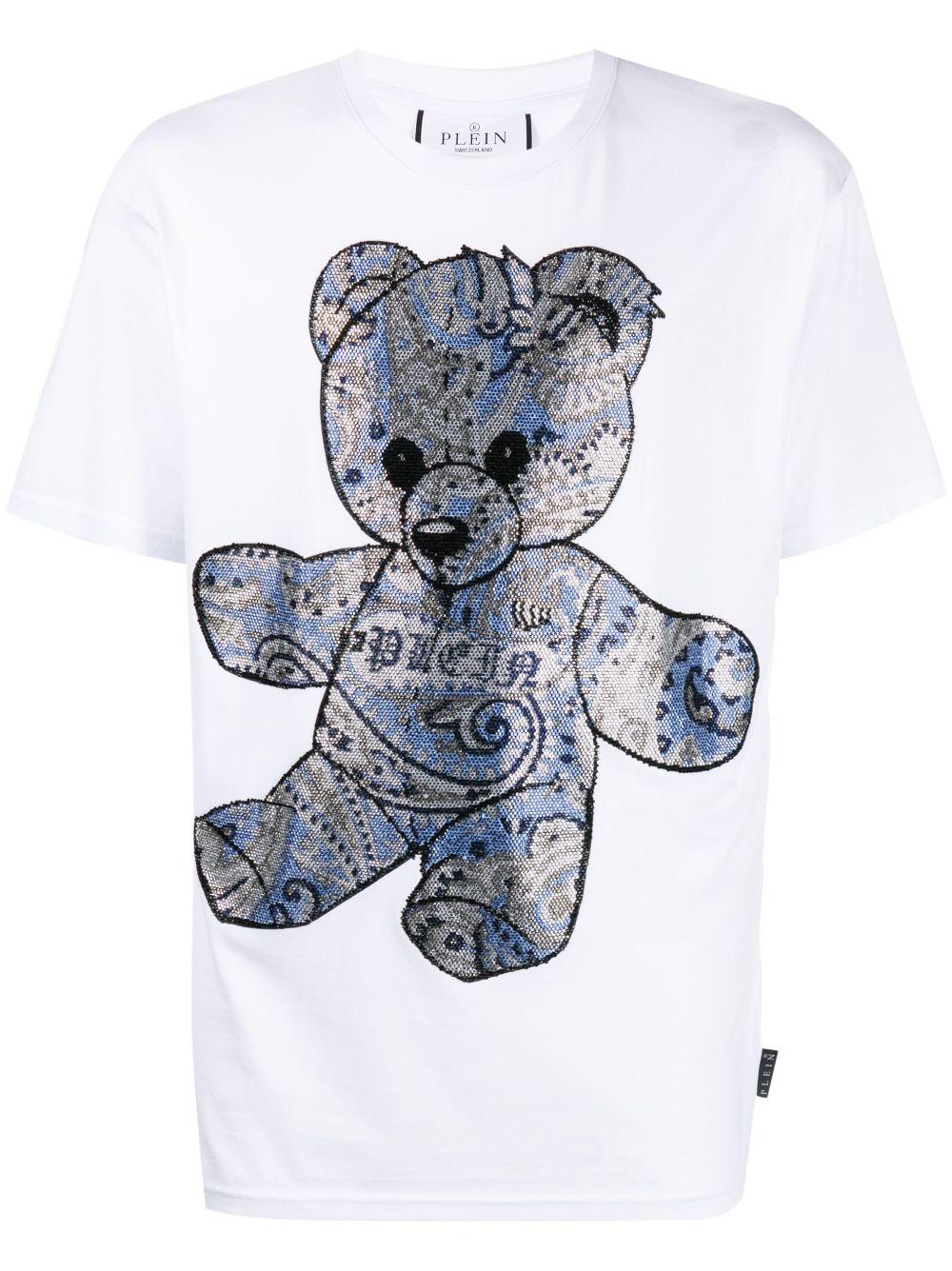 græs milits godkende Philipp Plein Teddy-bear Motif Short-sleeve T-shirt in White for Men | Lyst
