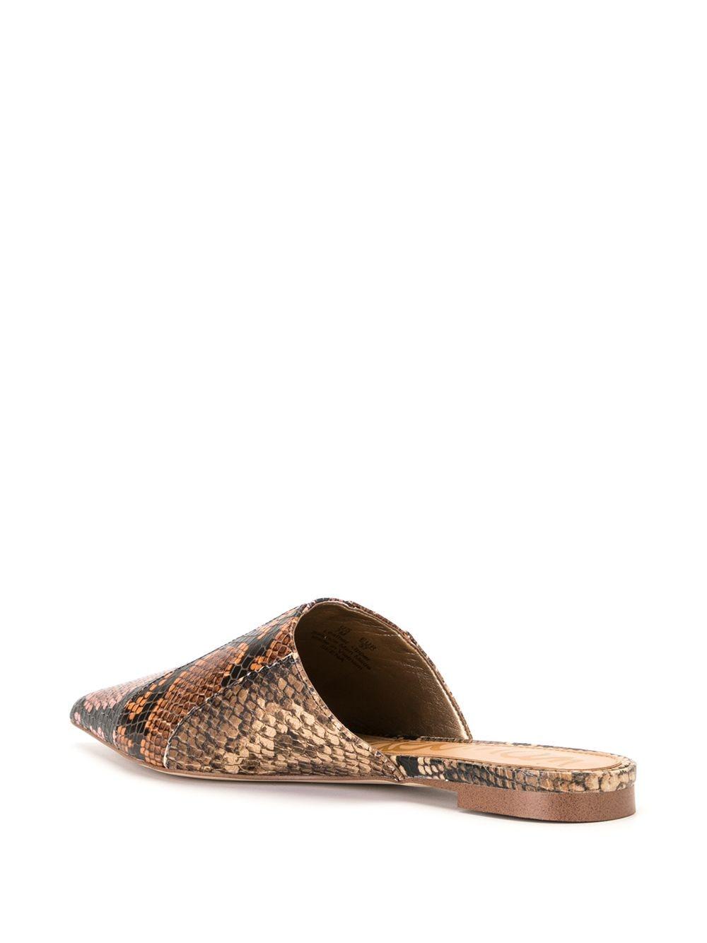 snake print mule flats