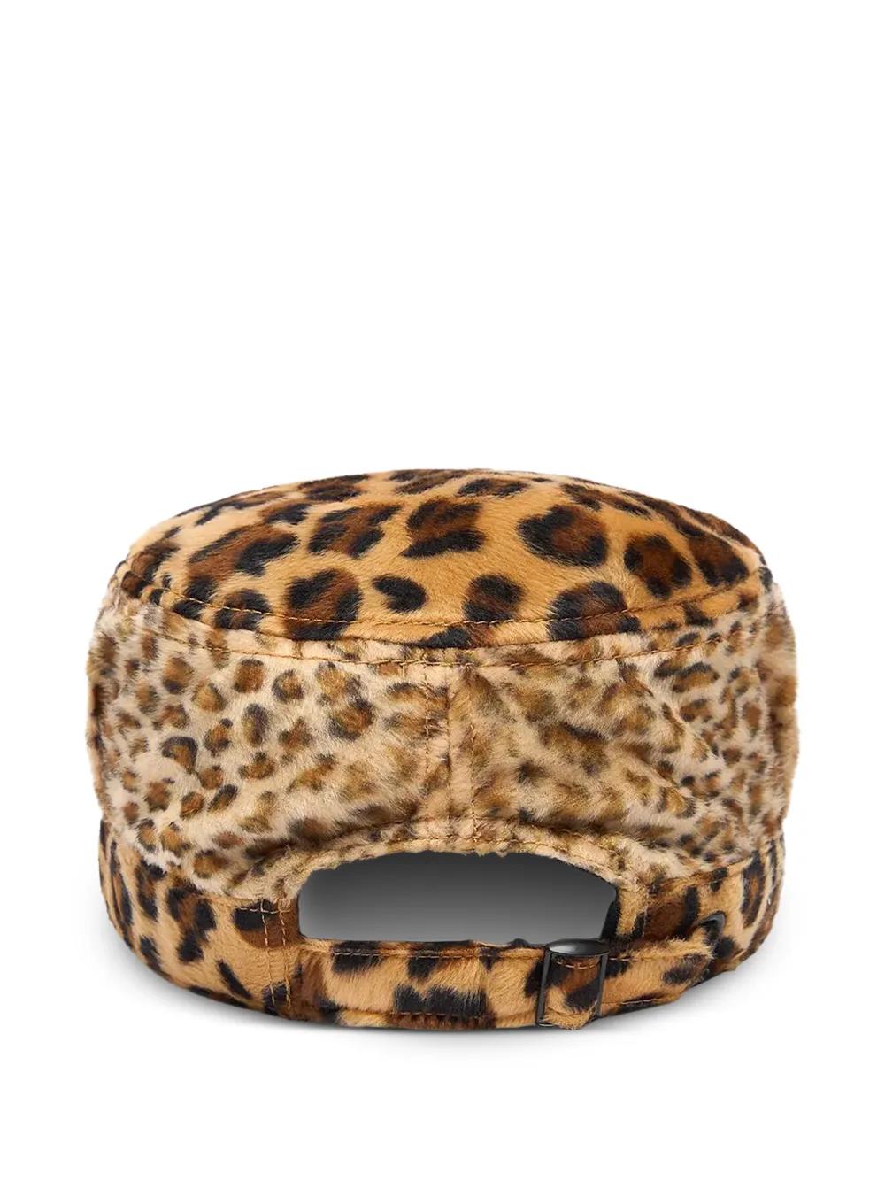 DENIM TEARS Faux-Fur Giraffe-Print Cap in Metallic for Men  display picture 2