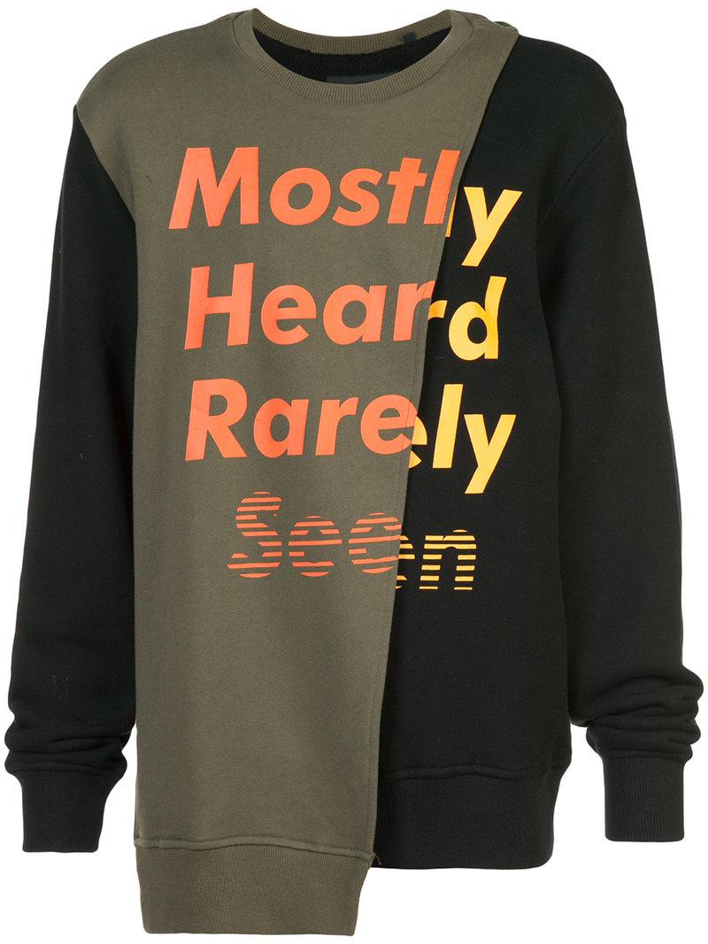 Lyst - Mostly Heard Rarely Seen Colour-block Logo Patch Sweatshirt in ...