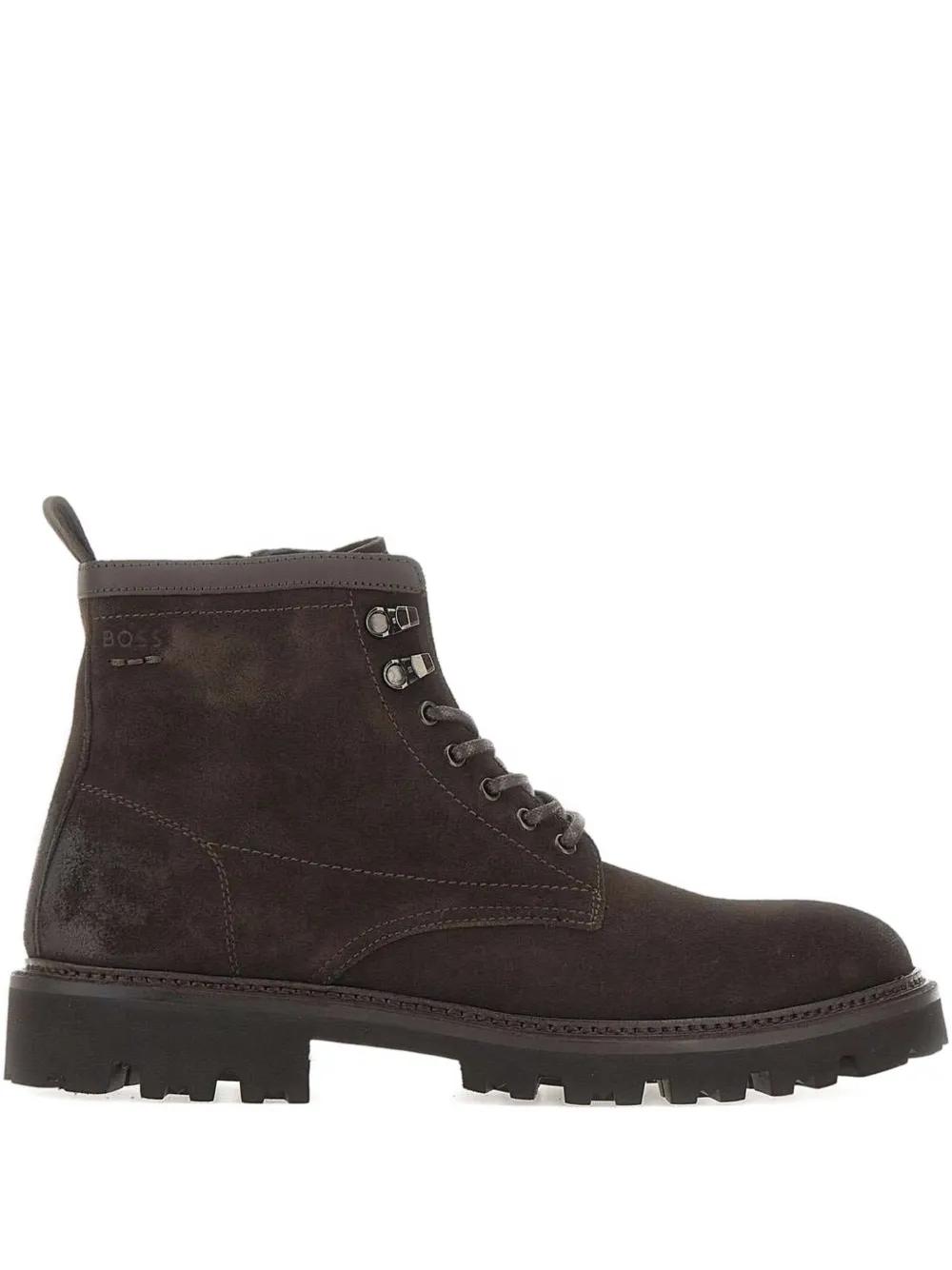 Boss Men\'s Dark Brown Lace-Up Boots Hugo Boss Men main image 4