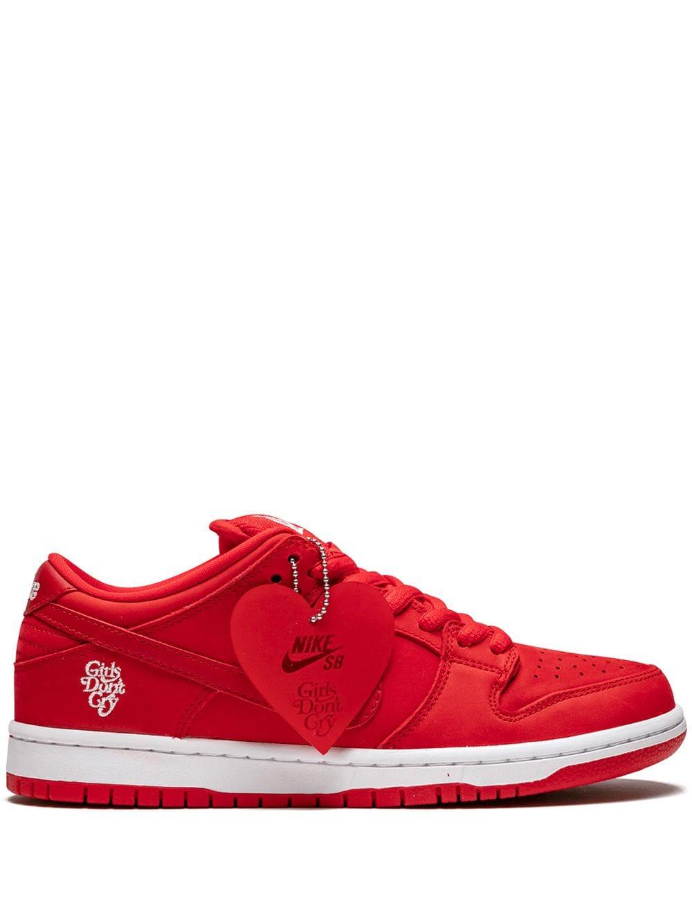 Nike Sb Dunk Low Pro Qs 'girls Don't Cry' Shoes in University Red 