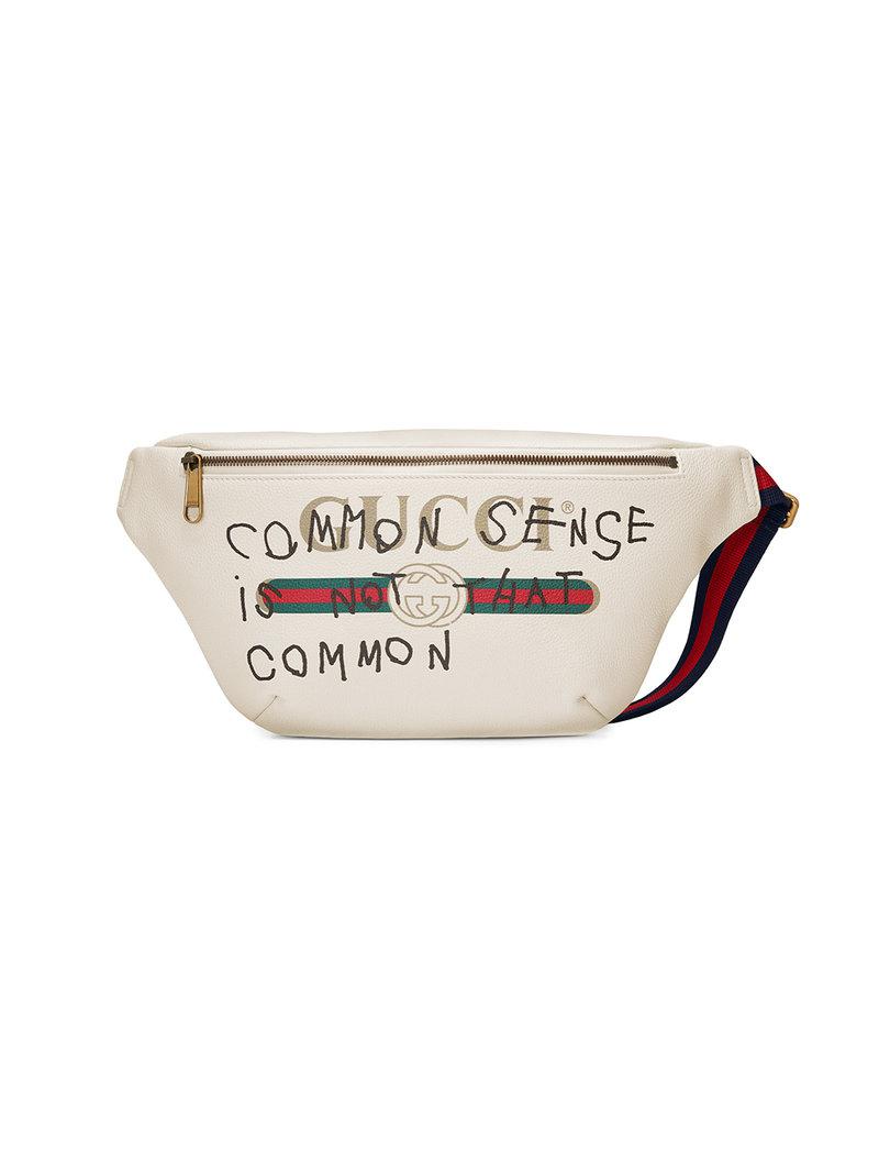 Gucci Leather Coco Capitán Logo Belt Bag in White for Men | Lyst