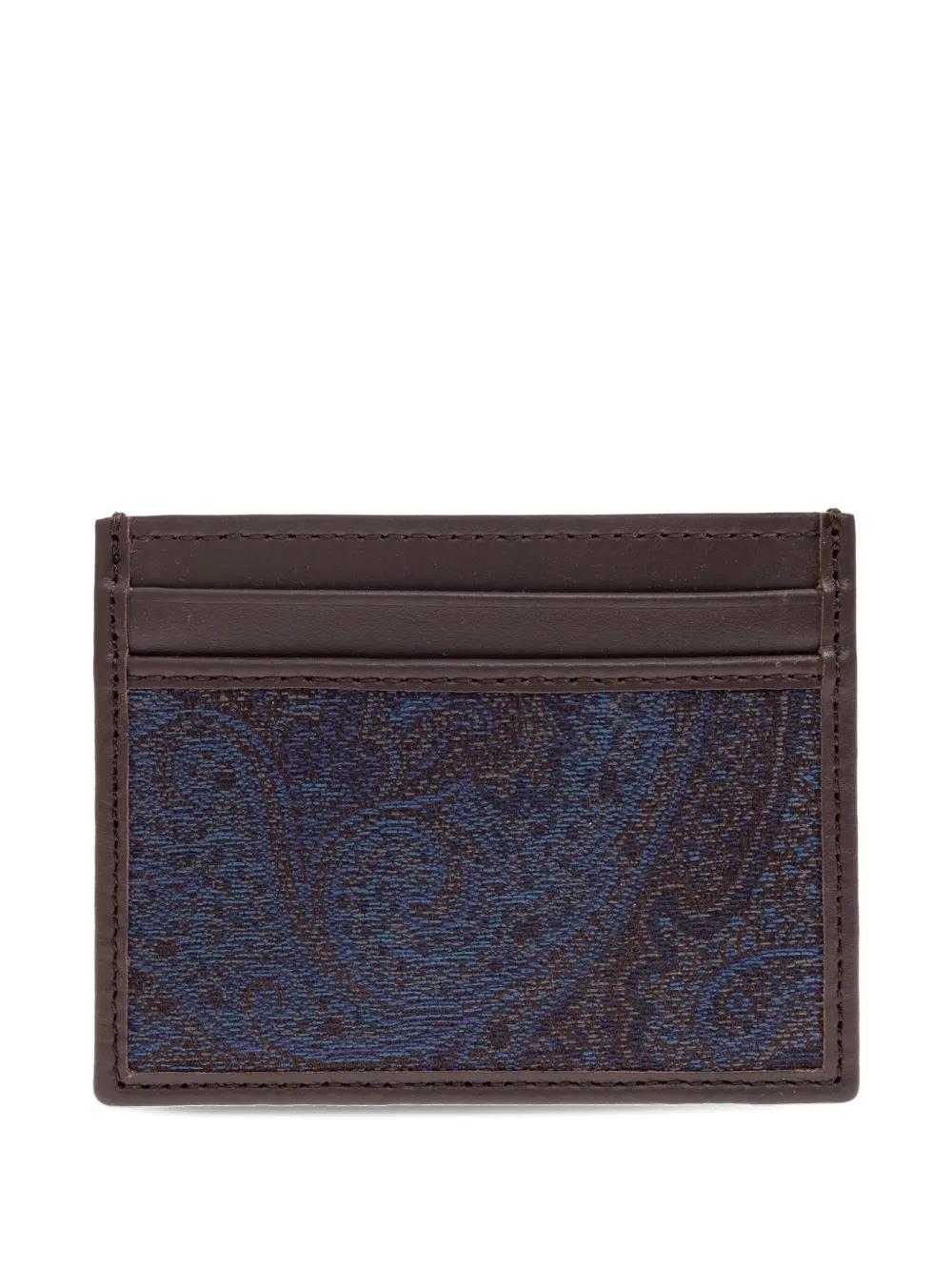 【送料&関税込】Etro Paisley Motif Card Holder Etro Paisley Leather Cardholder Burgundy at CareOfCarl.com