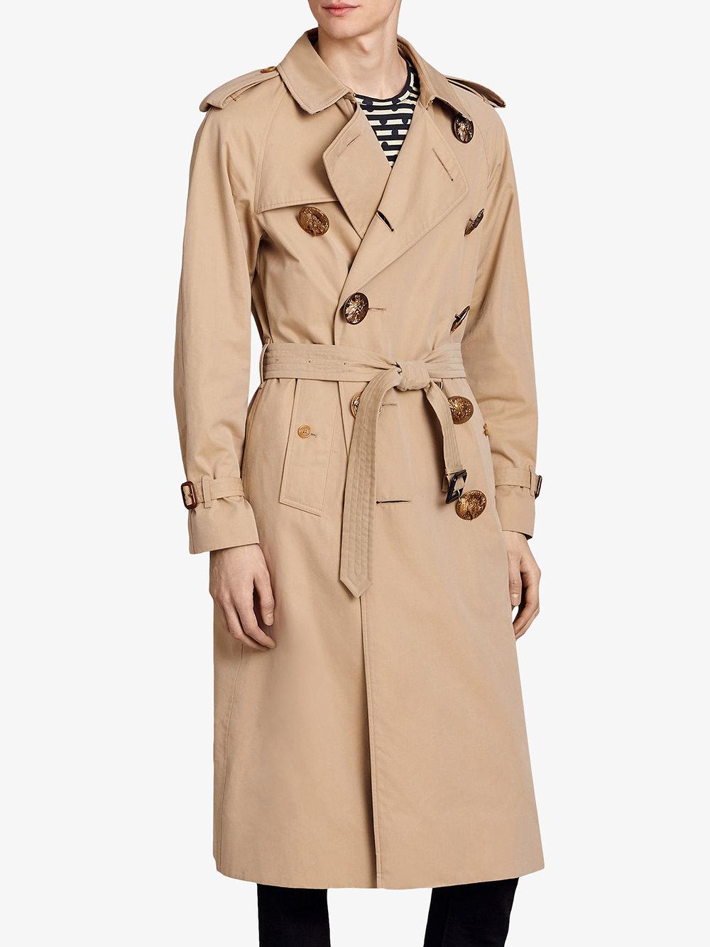 Burberry Cotton Bird Button Trench Coat 
