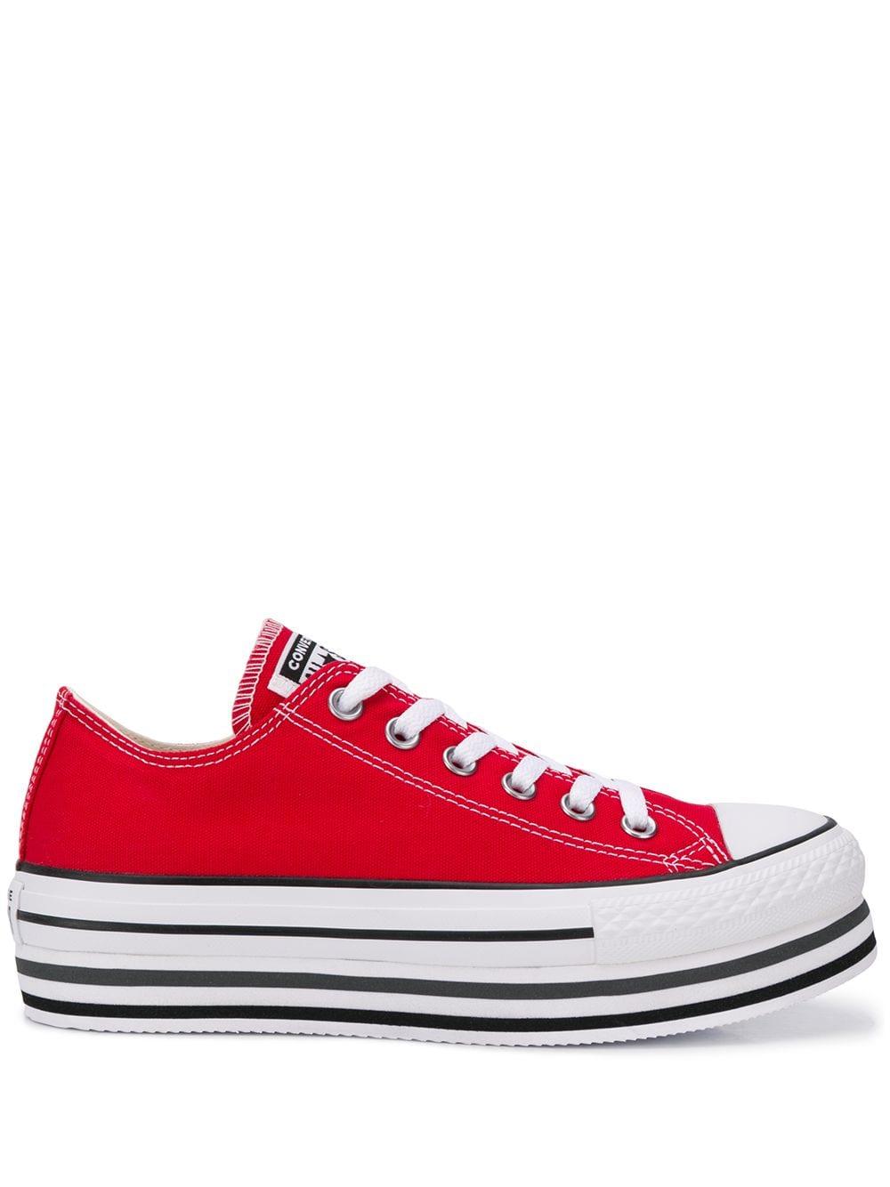 Converse Platform All-star Sneakers in Red | Lyst