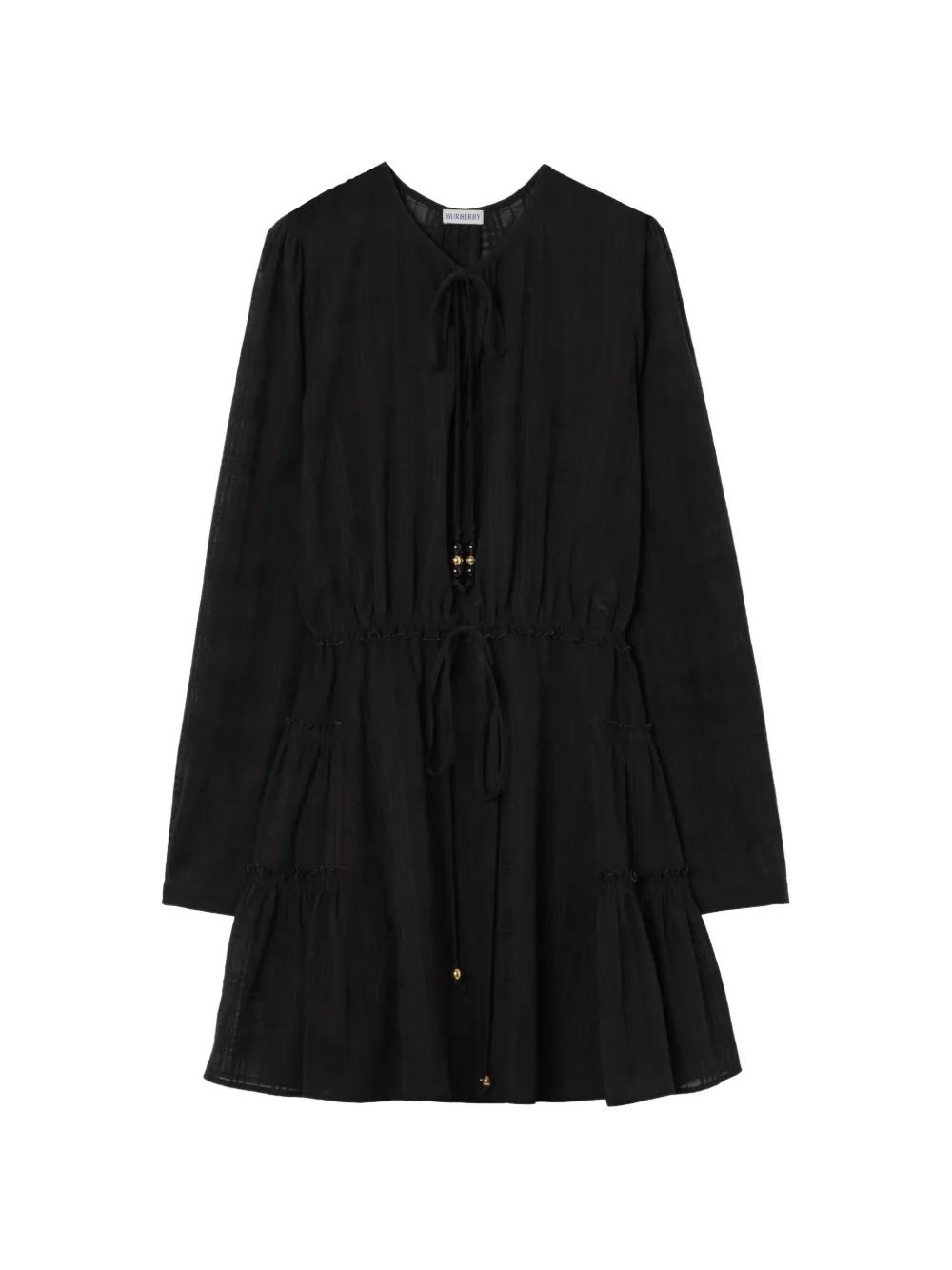 chinese dress ladies Burberry Baby Girls Long Sleeve Mini Talbot Dress in Black 6 Mths