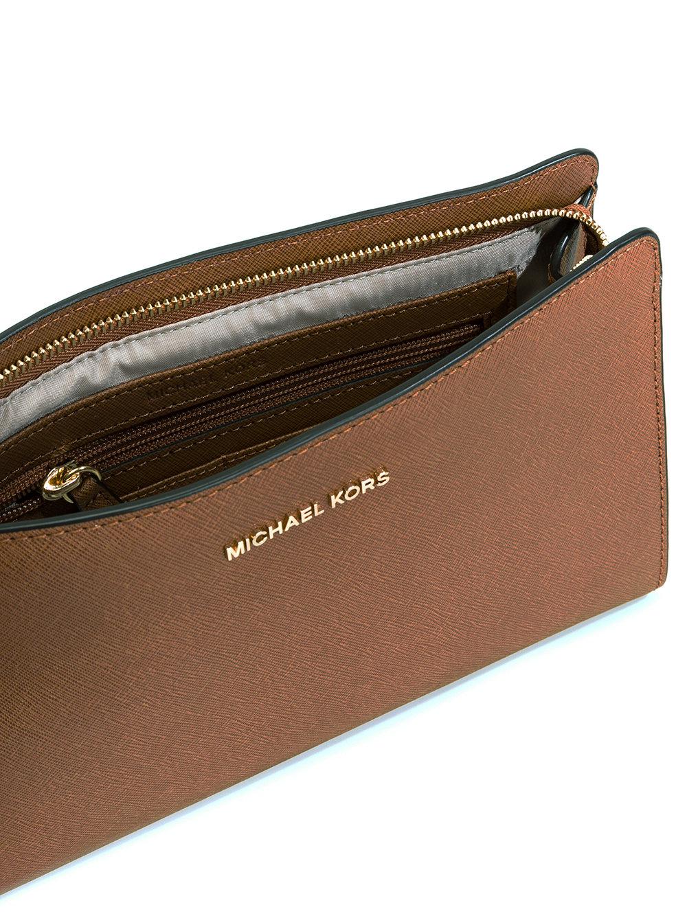 MICHAEL Michael Kors Leather Rectangular Crossbody Bag in Brown - Lyst