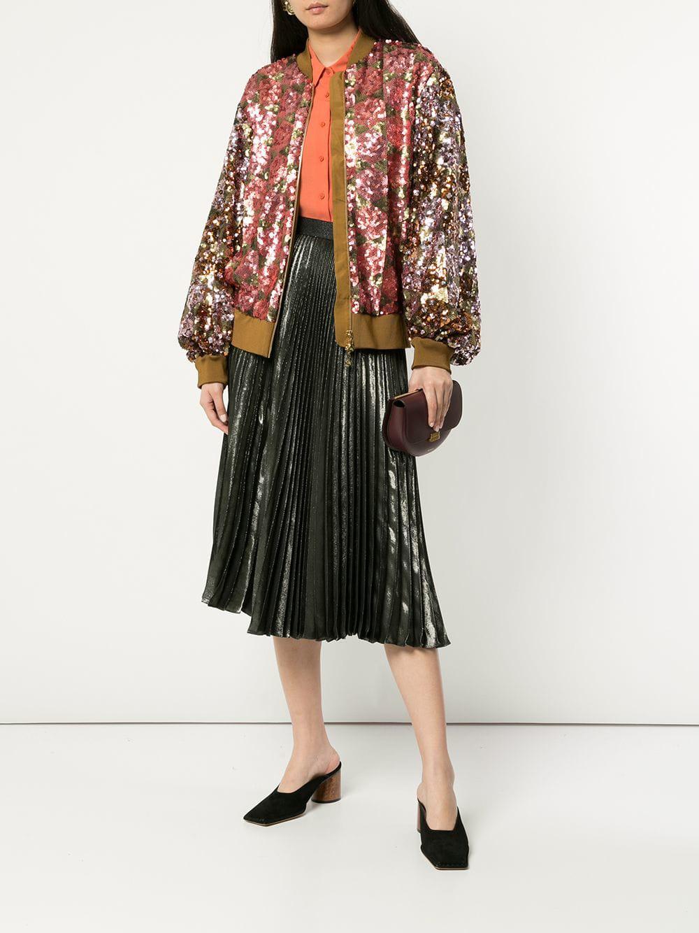 Stine Goya Synthetic Clive Sequin Bomber Jacket in Pink - Lyst