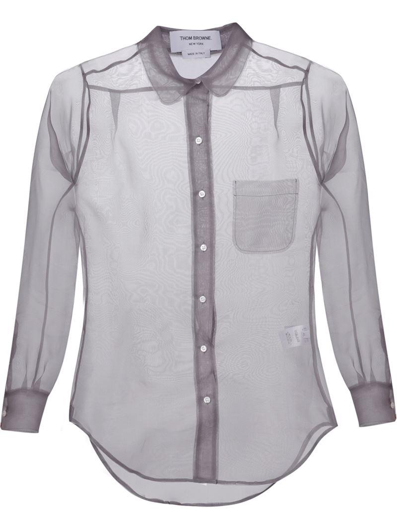 Grey cheap sheer blouse