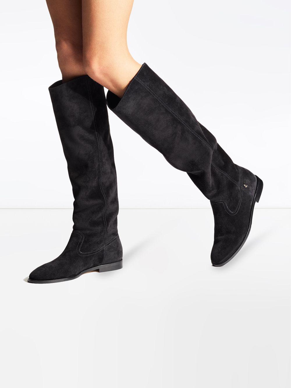 Jimmy Choo Bree Flat Boots in Black | Lyst