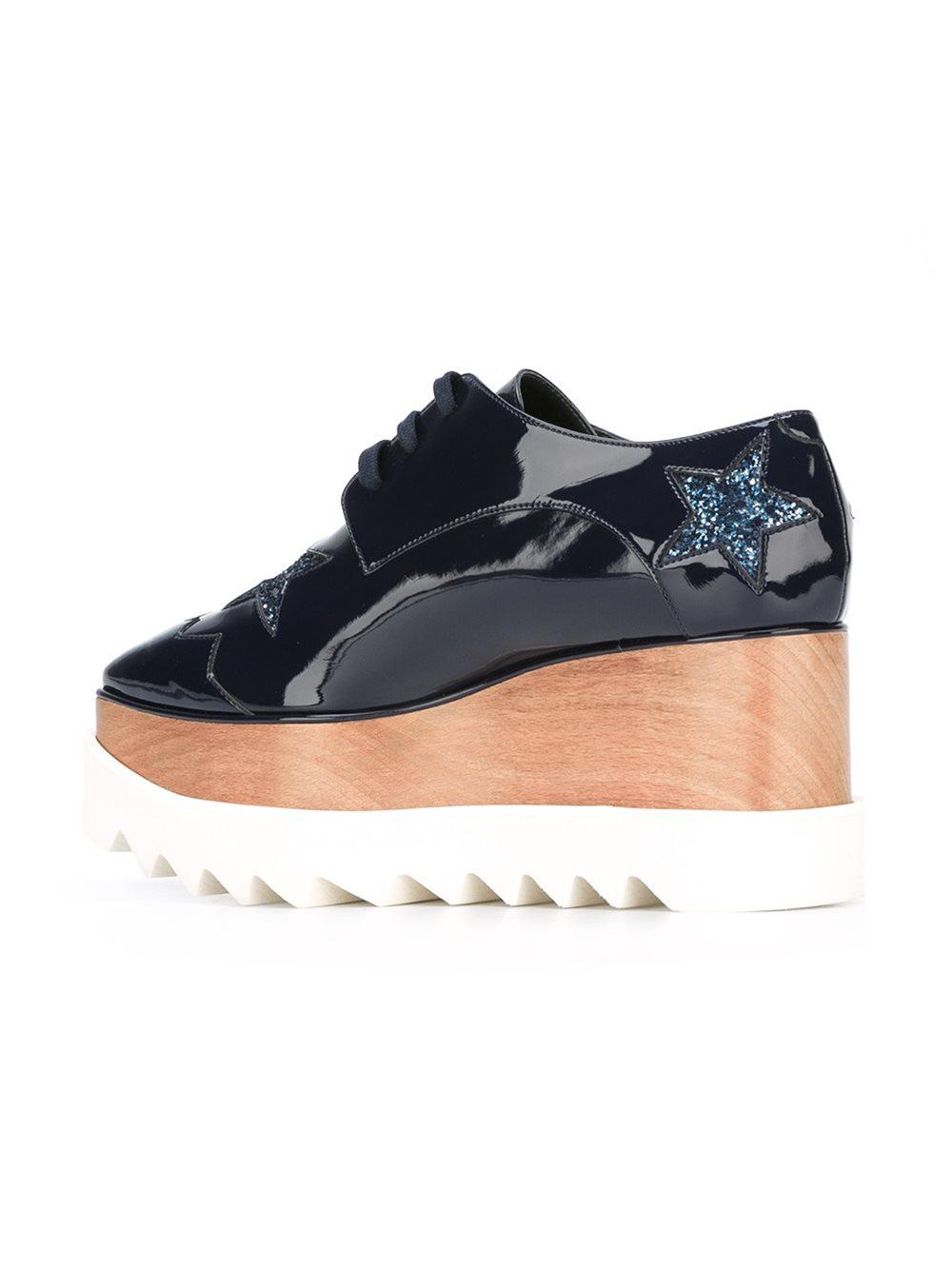 Stella McCartney Synthetic Elyse Glitter-Star Platform Shoes in 