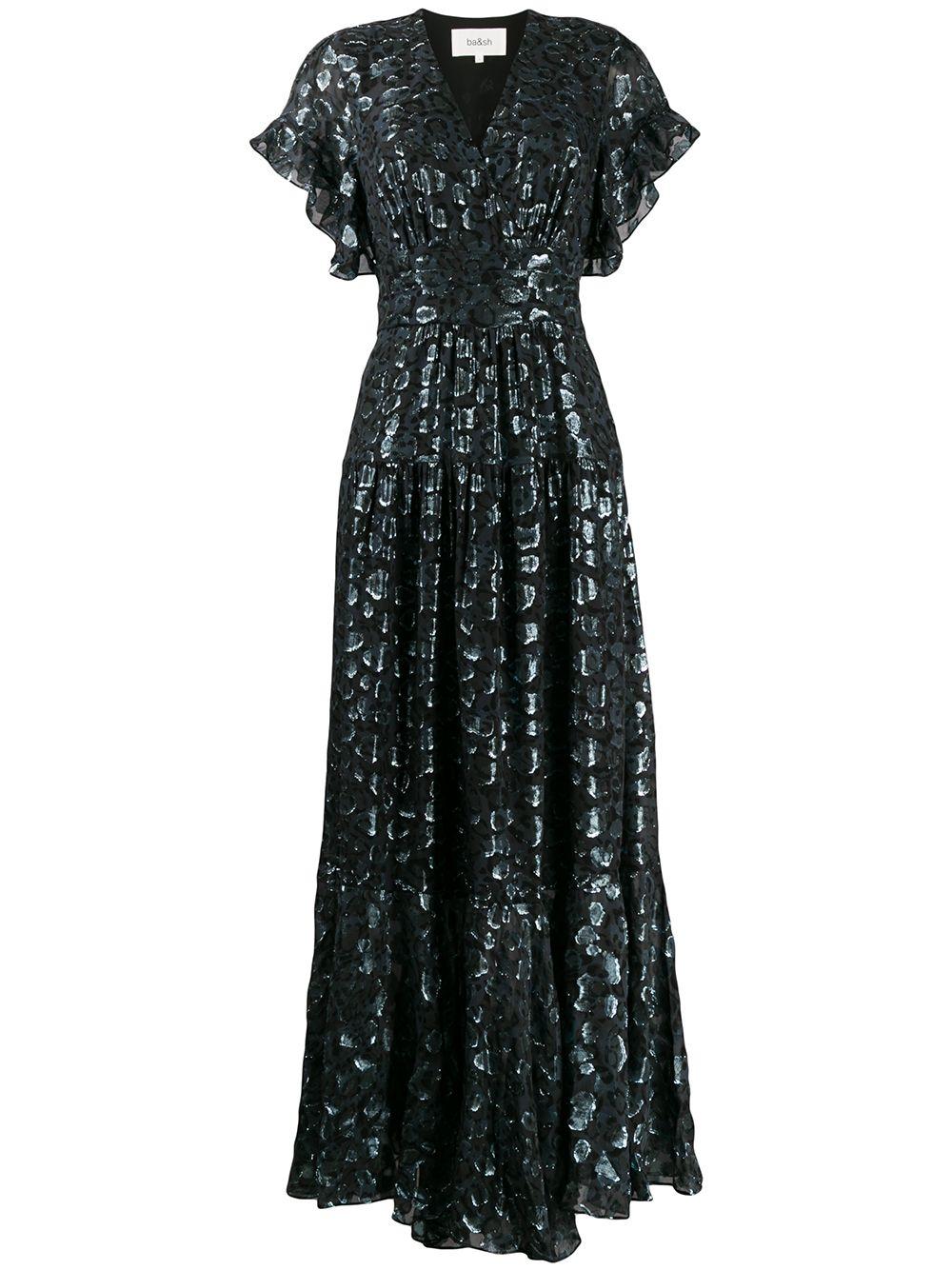 Ba&sh Gemma Metallic Leopard-print Dress in Black | Lyst Canada