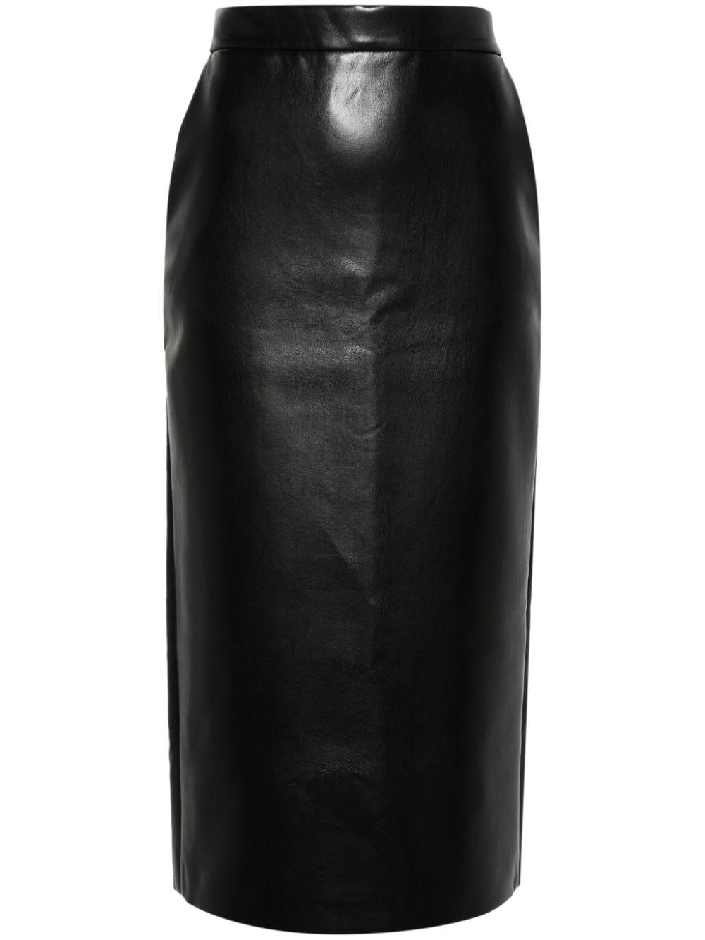 THE ANDAMANE faux-leather mini shorts - Black