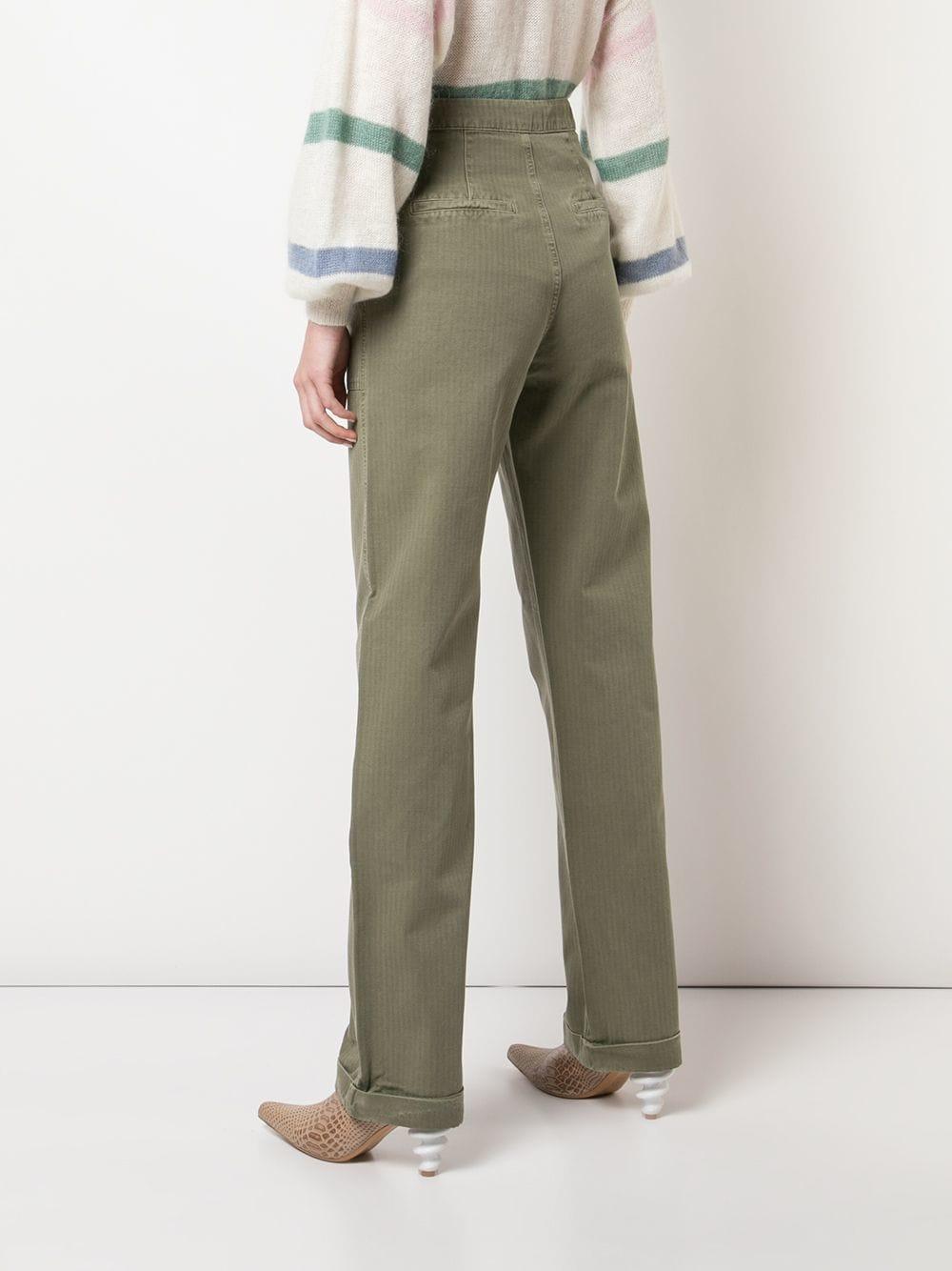 wide leg military trousers