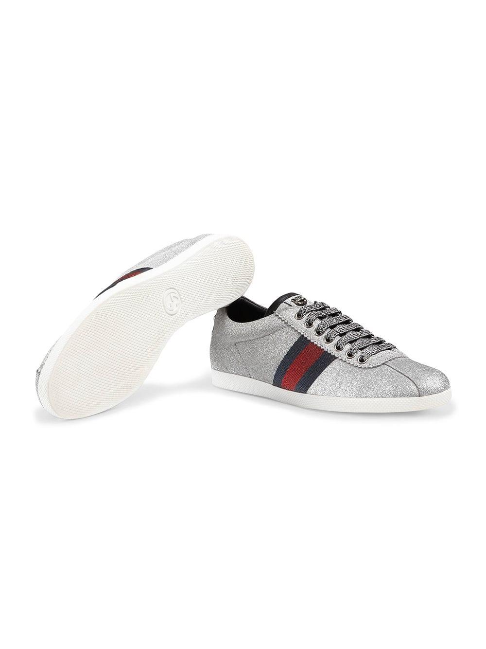 gucci bambi web metallic sneakers