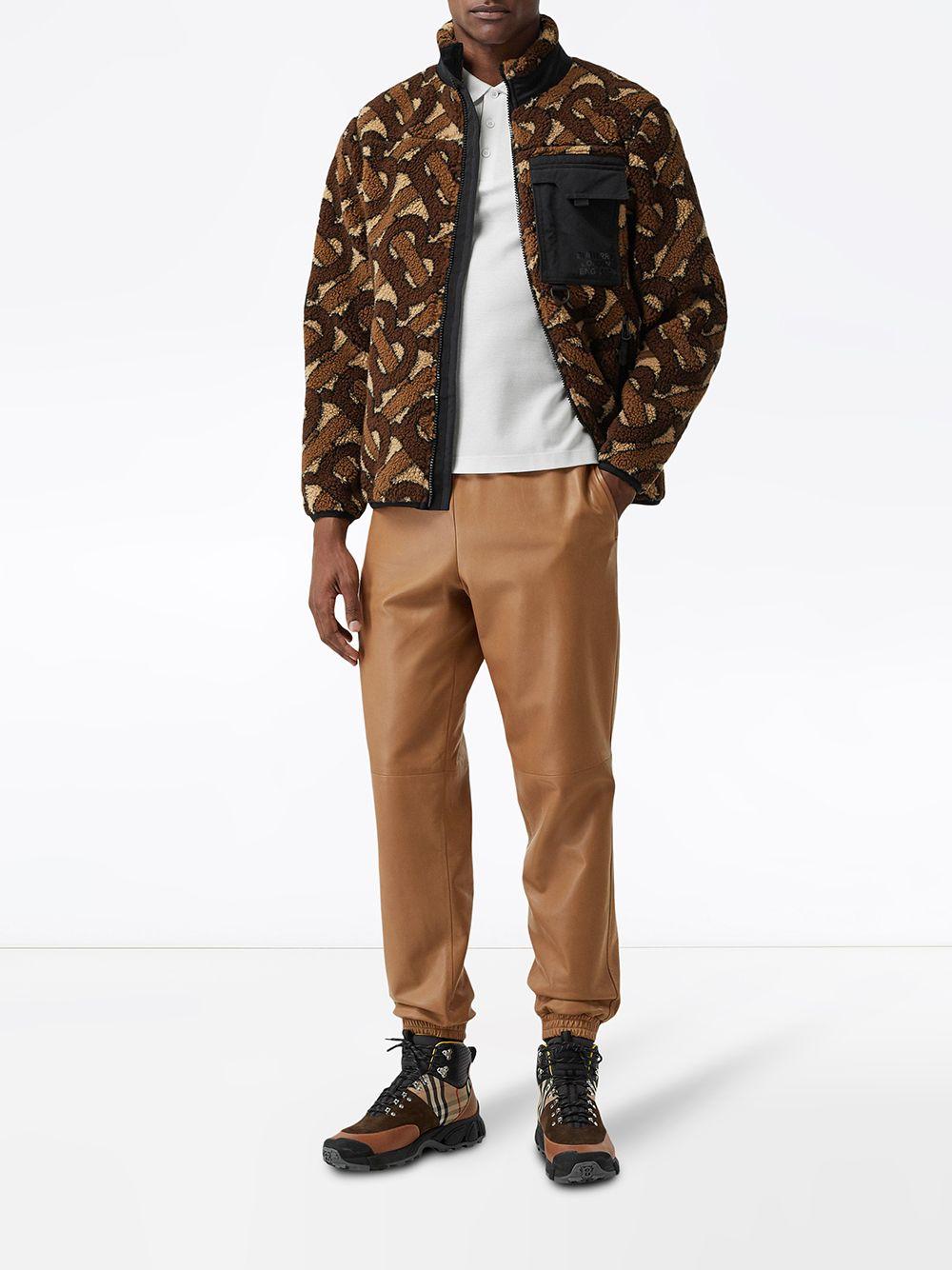 Burberry Monogram Jacquard Fleece Jacket in Brown for Men | Lyst