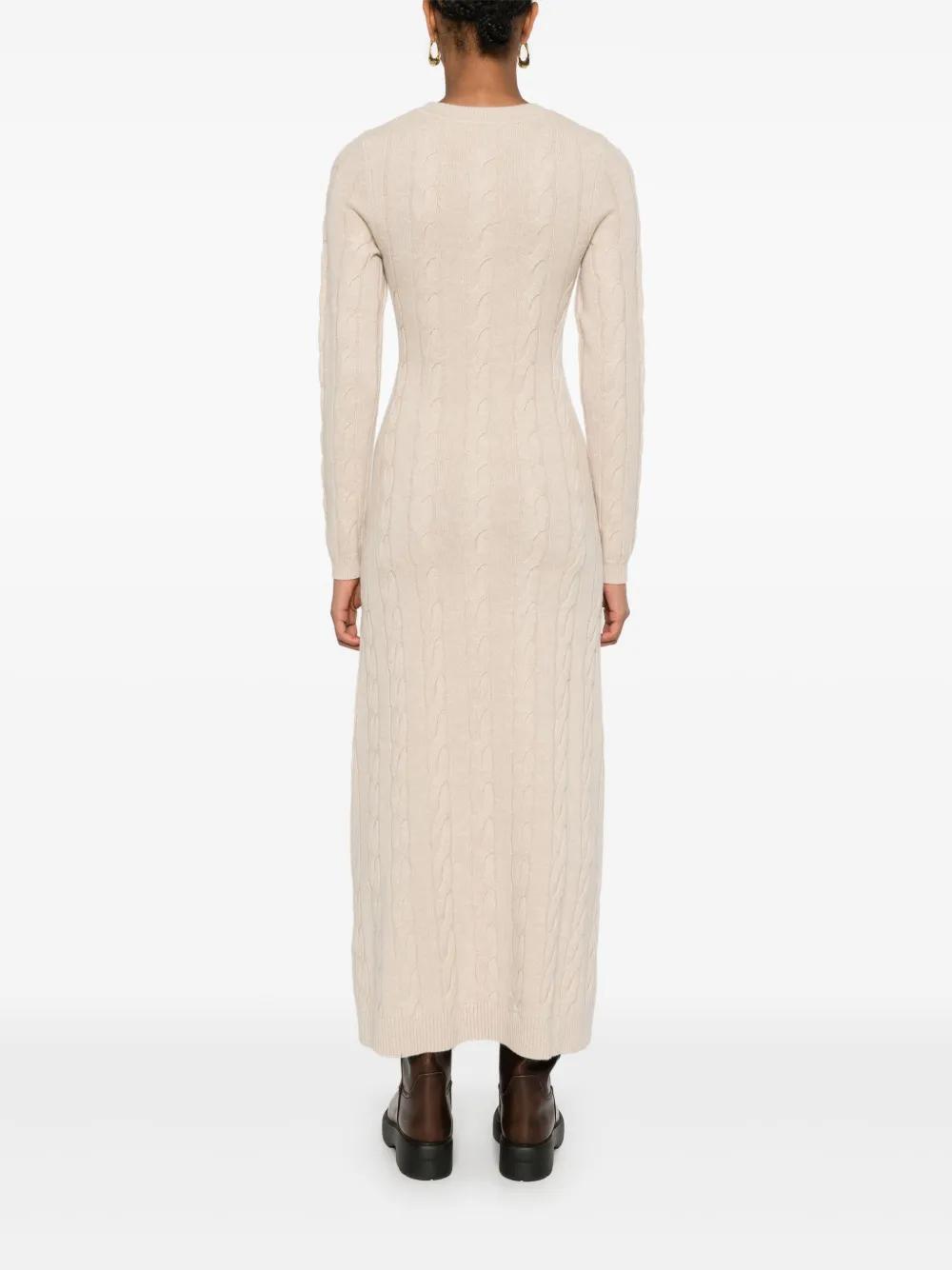 Sandro Cable-Knit Maxi Dress in Natural | Lyst