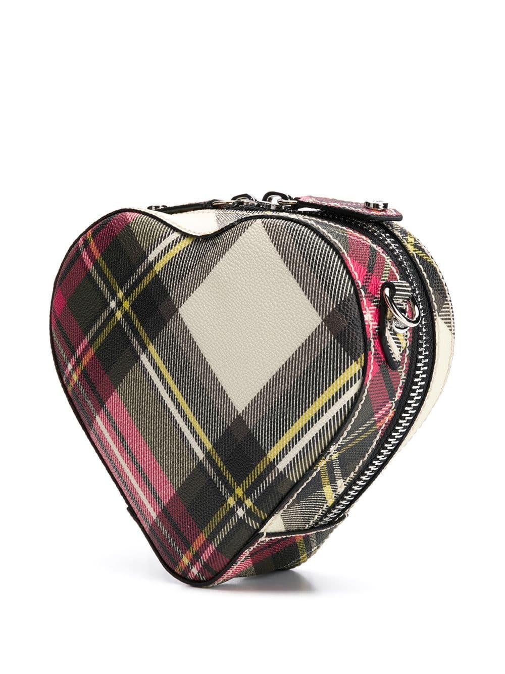 Vivienne Westwood Leather Tartan Heart Cross Body Bag - Lyst