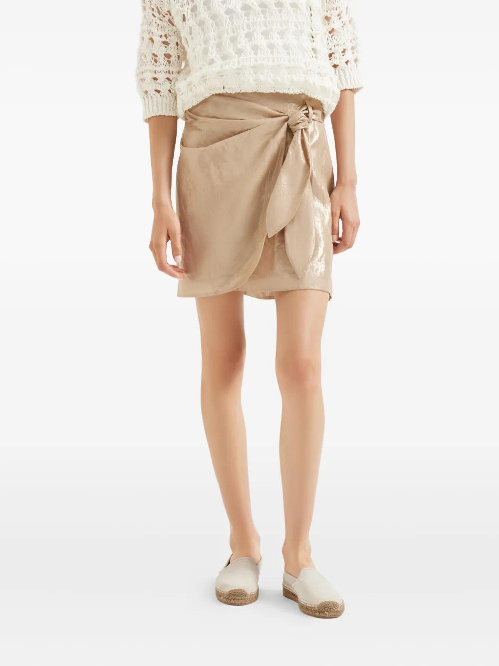 ミニスカート BRUNELLO CUCINELLI Women Mini Skirts ML138G3753C2910 Beige BRUNELLO CUCINELLI Pleated twill mini skirt | NET-A-PORTER