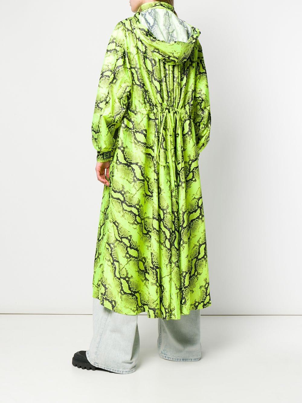 snake print raincoat