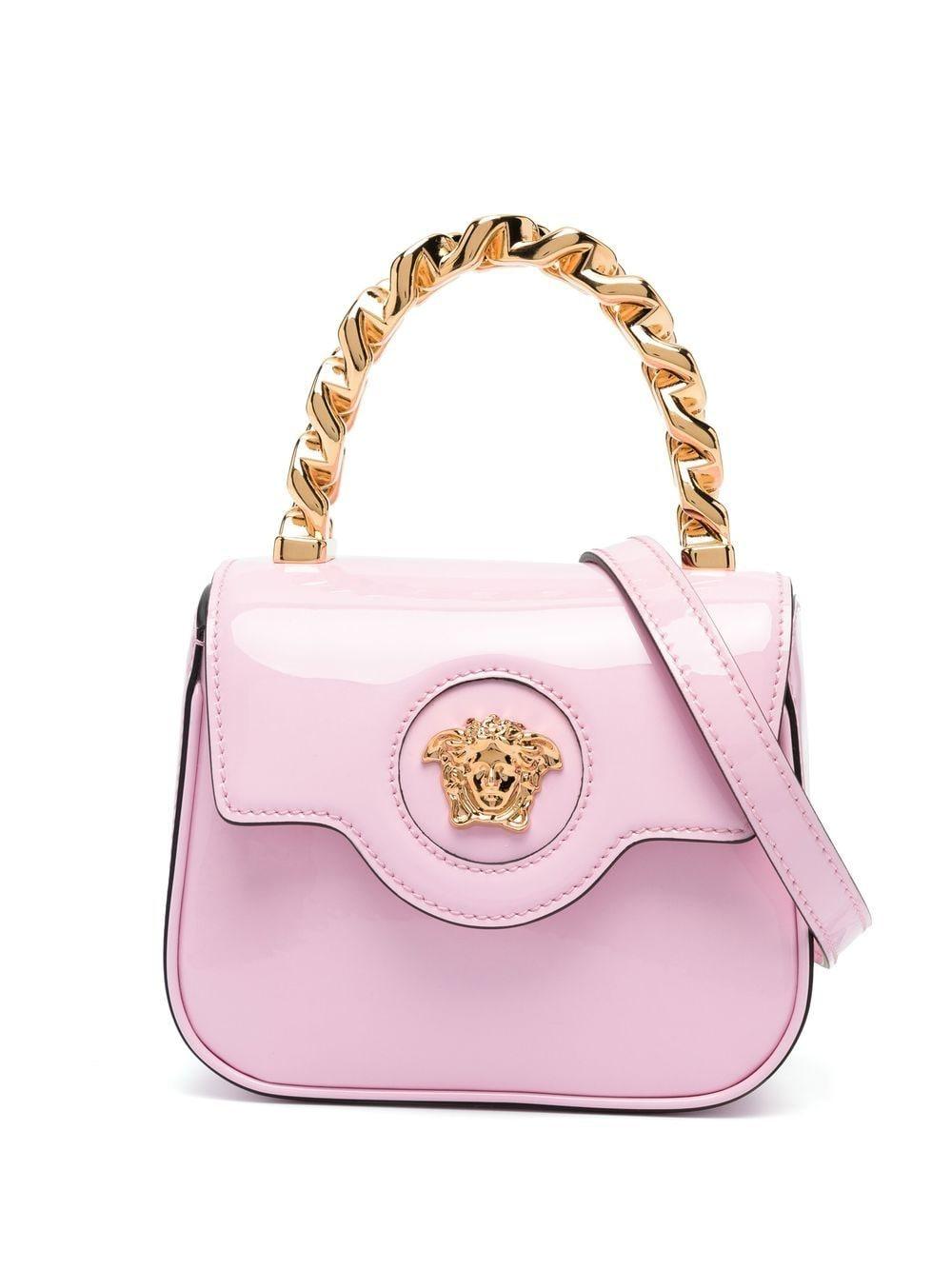 Versace Medusa Patent Leather Mini Bag in Pink | Lyst