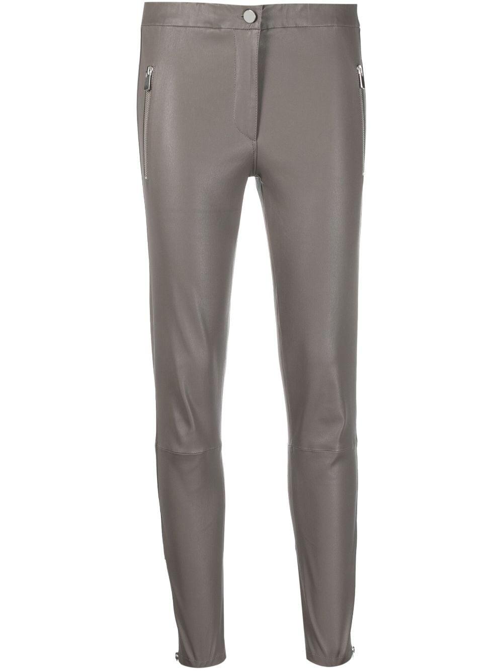 Arma Cropped Leather leggings in Gray | Lyst