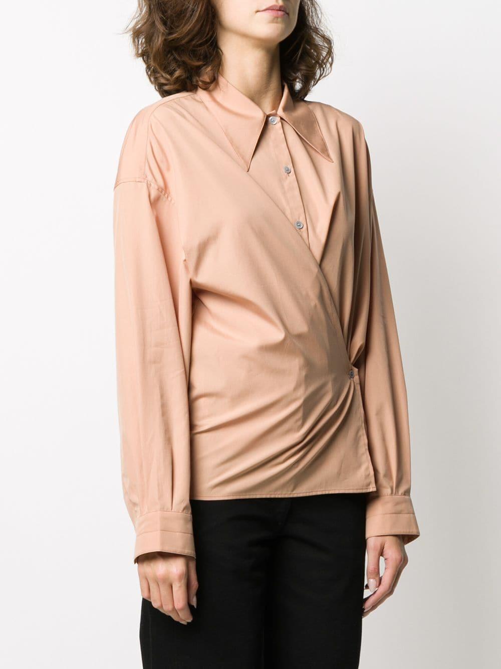 Lemaire Wrap Front Cotton Shirt - Lyst