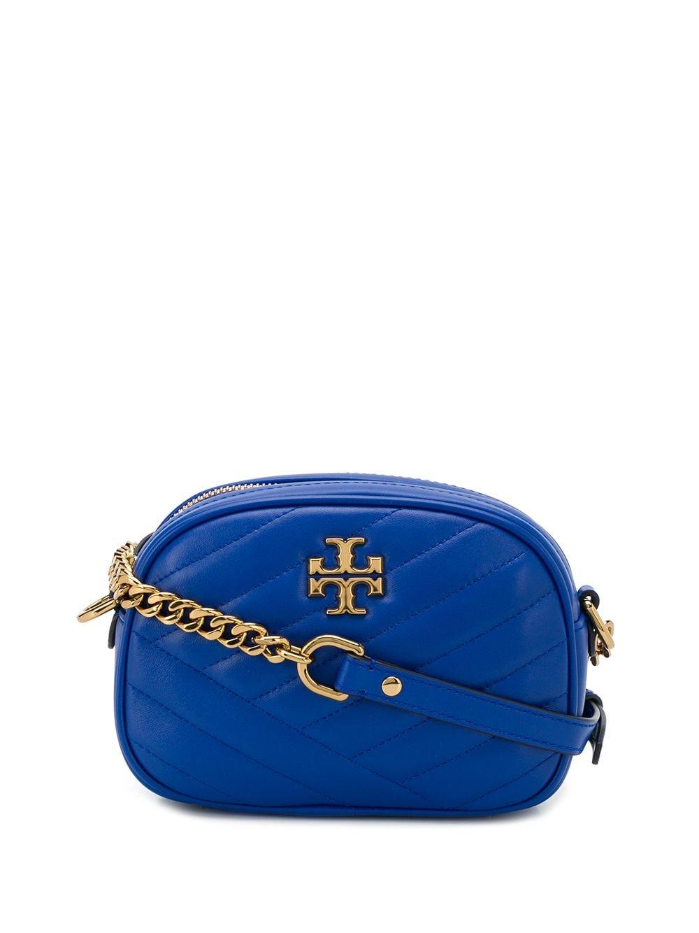 Tory Burch Leather Kira Quilted Camera Bag in Blue | Lyst
