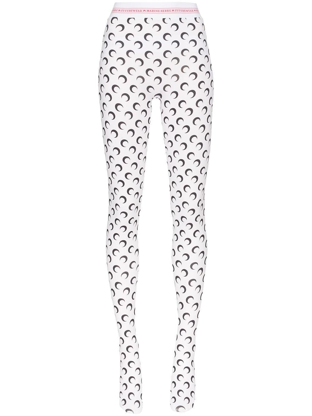 Marine Serre Moon Print leggings in White - Lyst