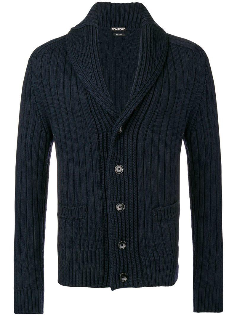 Tom Ford Shawl-collar Ribbed Merino 