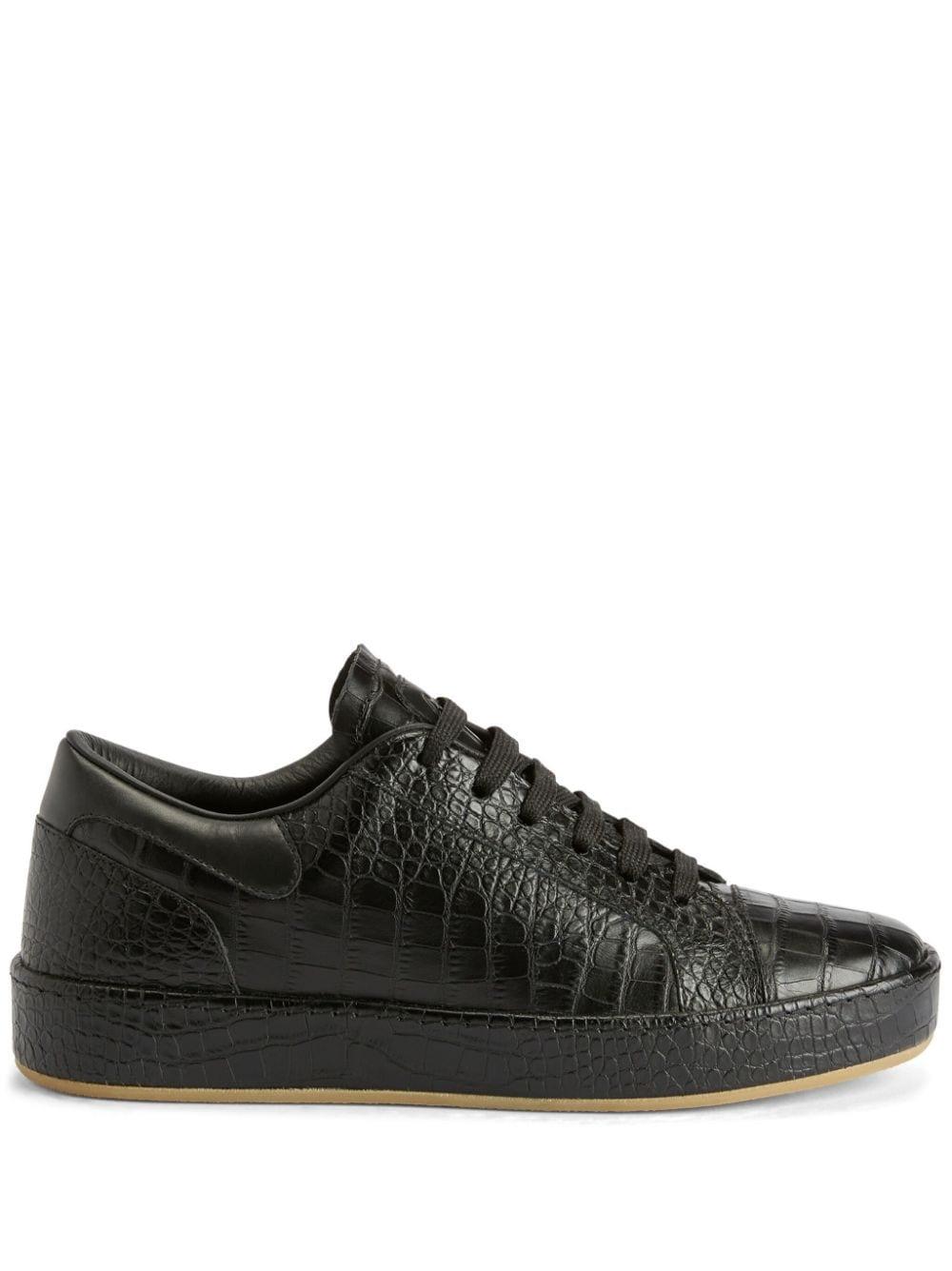 Giuseppe Zanotti Gz City Crocodile effect Sneakers in Black Lyst
