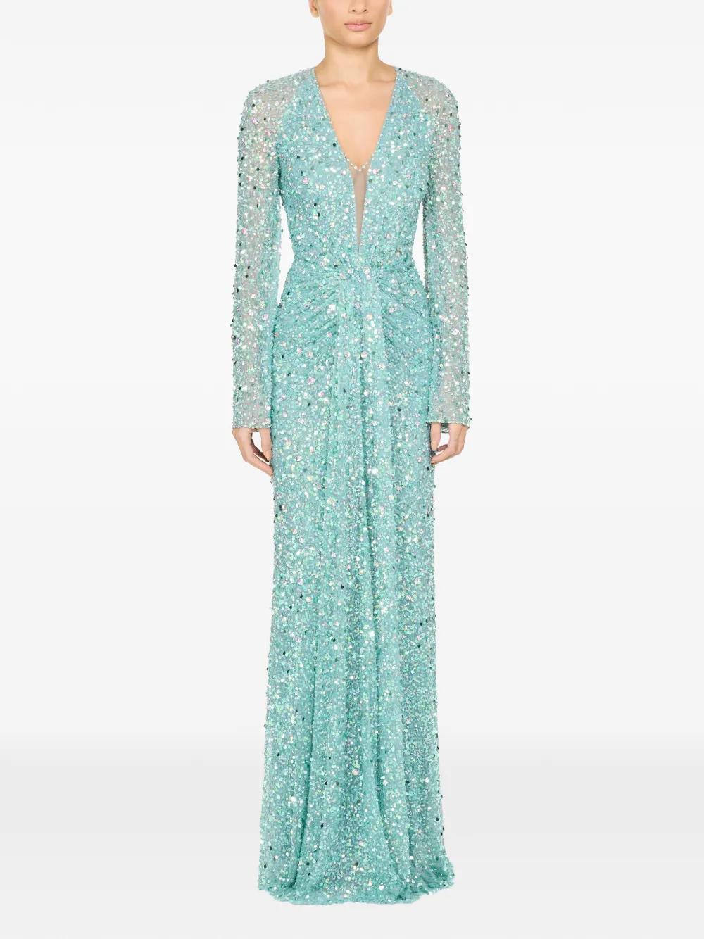 jenny packham evening dresses debenhams Plunge Satin Dress with Lace Skirt - Black | Black Tie main image 1