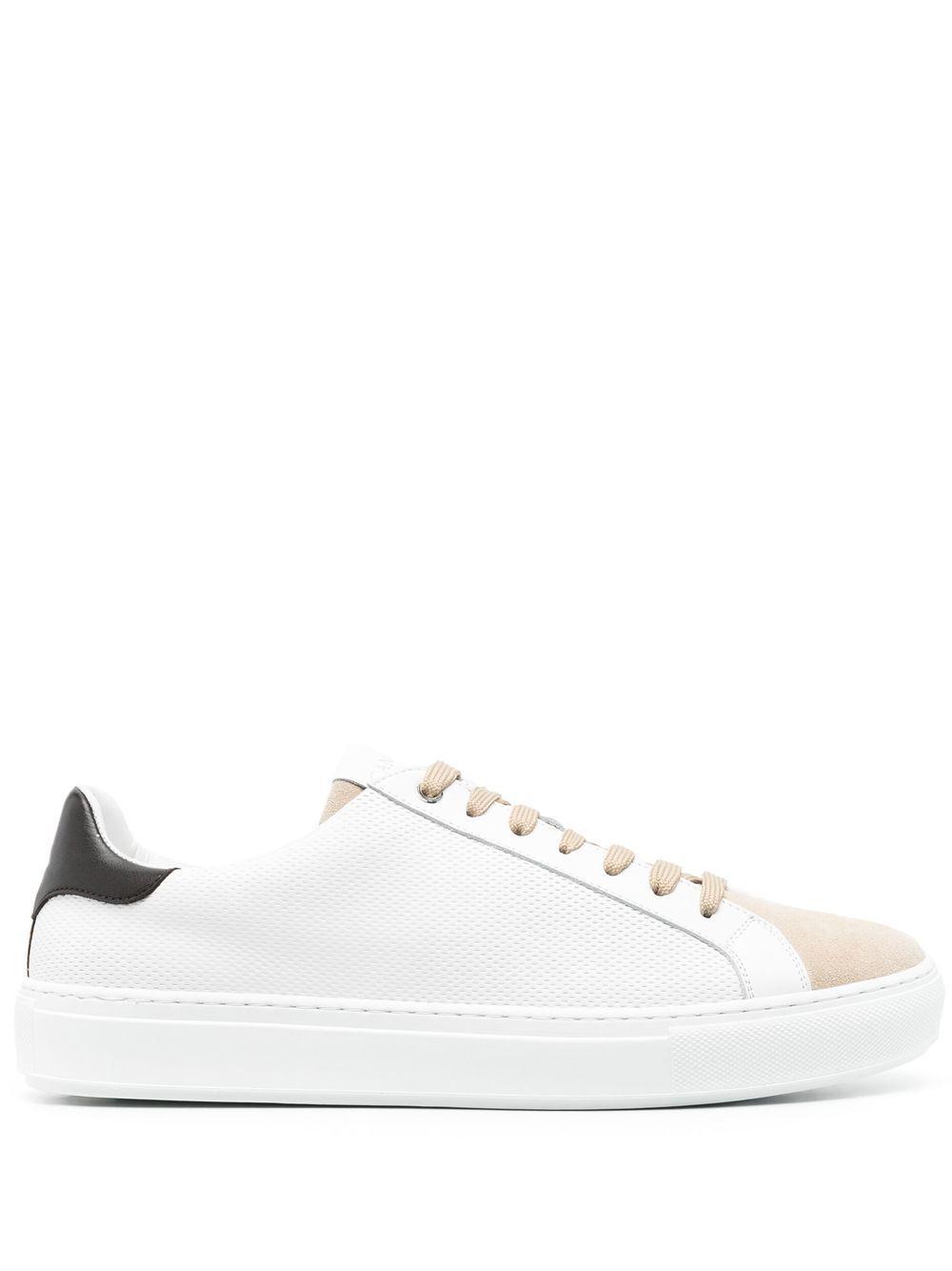 Canali Low-top Perforated Sneakers in White for Men | Lyst