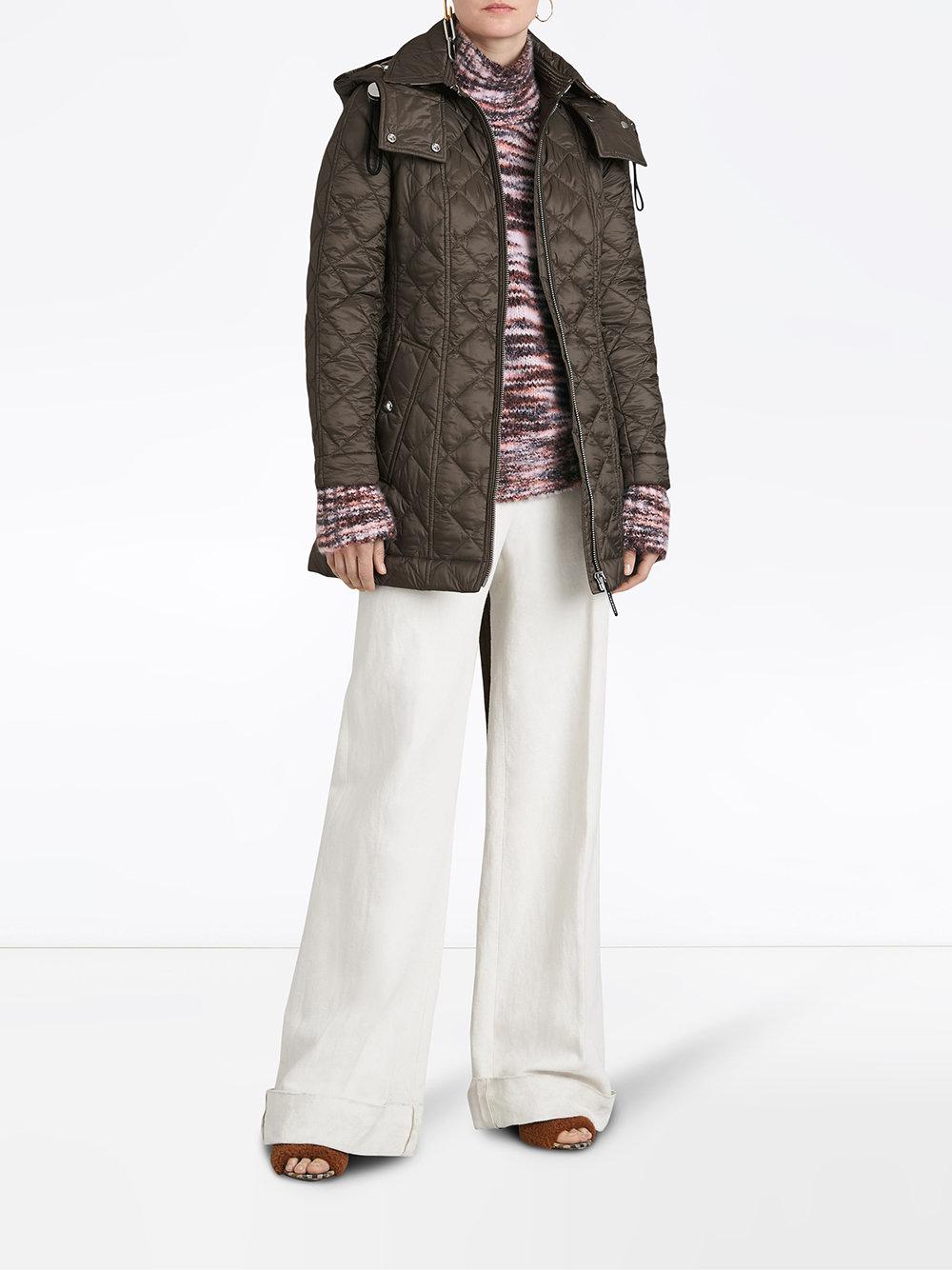 burberry detachable hood diamond quilted coat