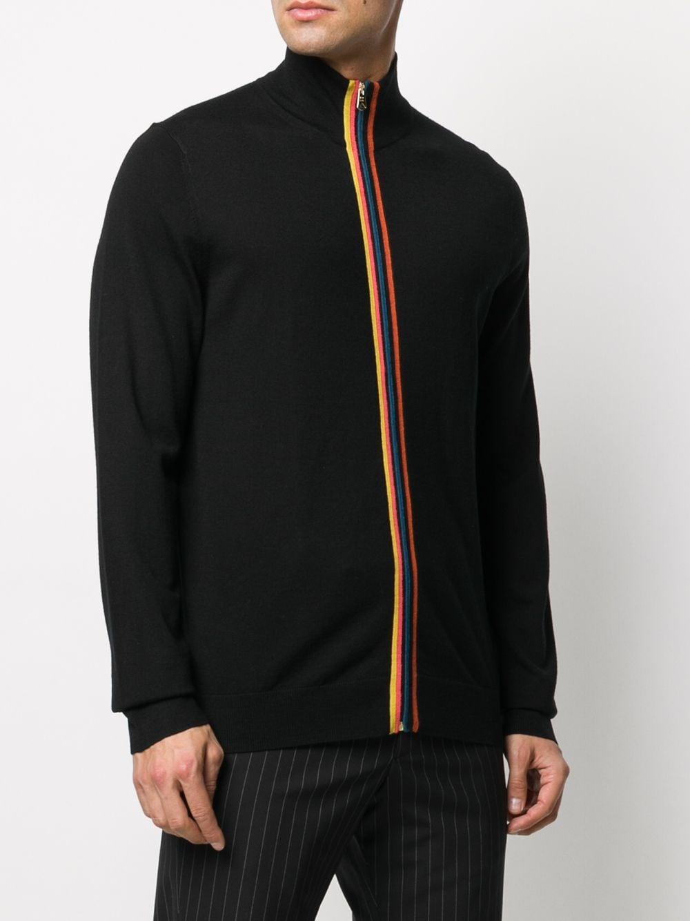 Paul Smith Zip-through Merino Wool Artist Stripe Cardigan in Black for Men  | Lyst
