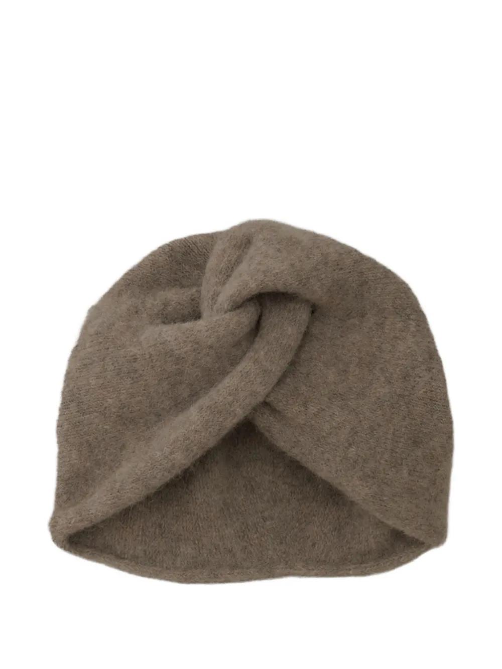 Lauren Manoogian Knot-Detail Beanie Hat in Brown Lyst UK