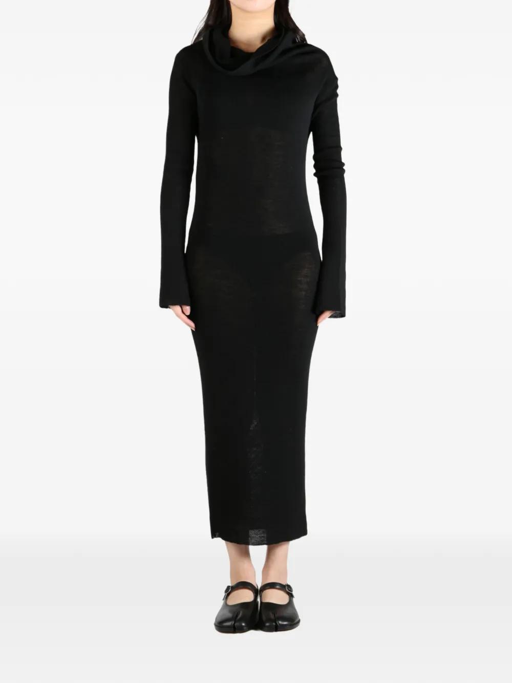 ann demeulemeester knit dress Eva Long Open Back Knitted Dress Ann Demeulemeester