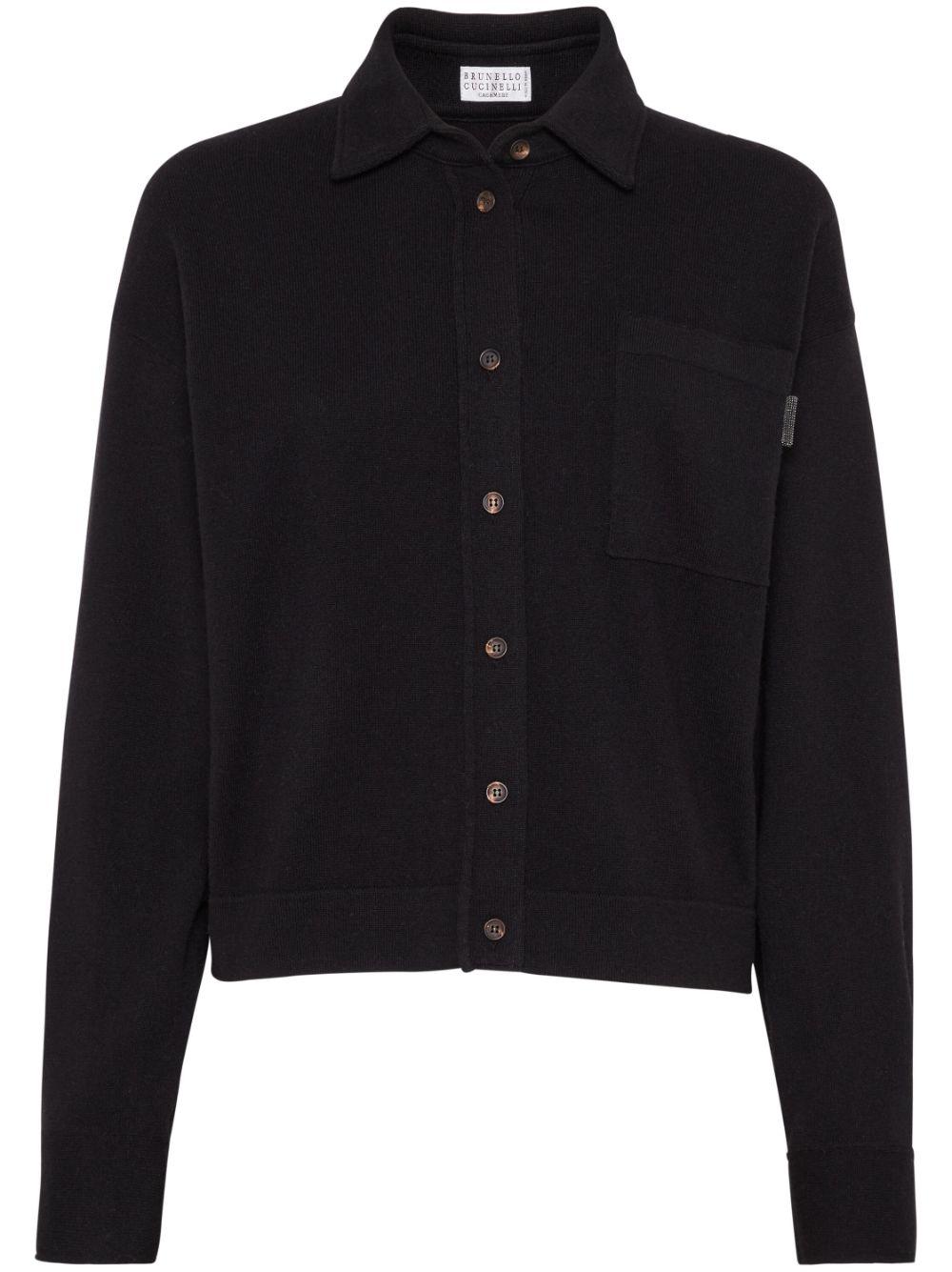Brunello Cucinelli レディース ブラック カシミア カーディガン 