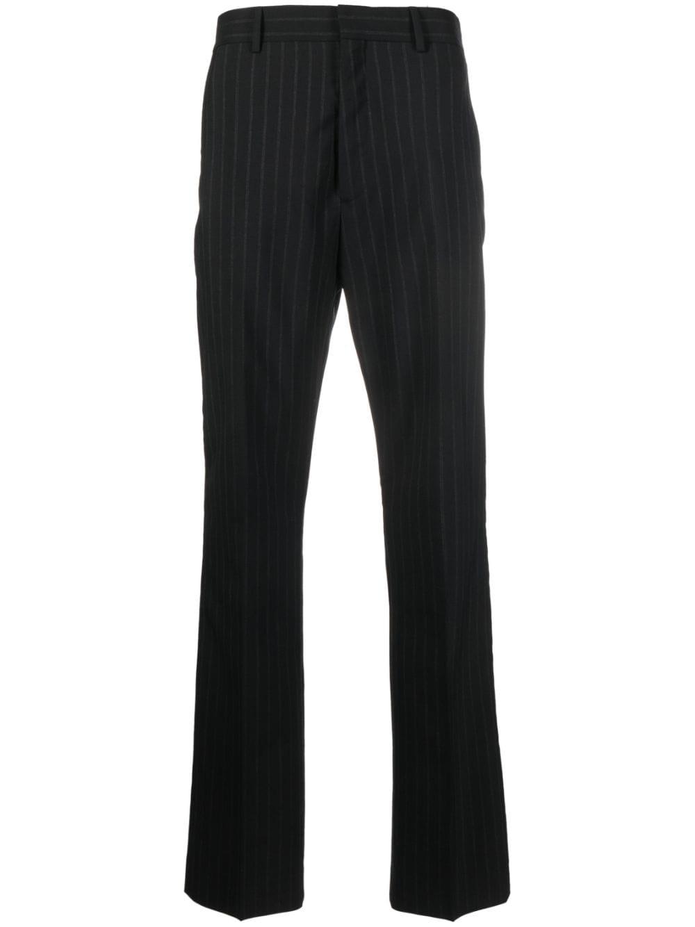 Acne Studios Striped Straight-leg Tailored Trousers in Black for