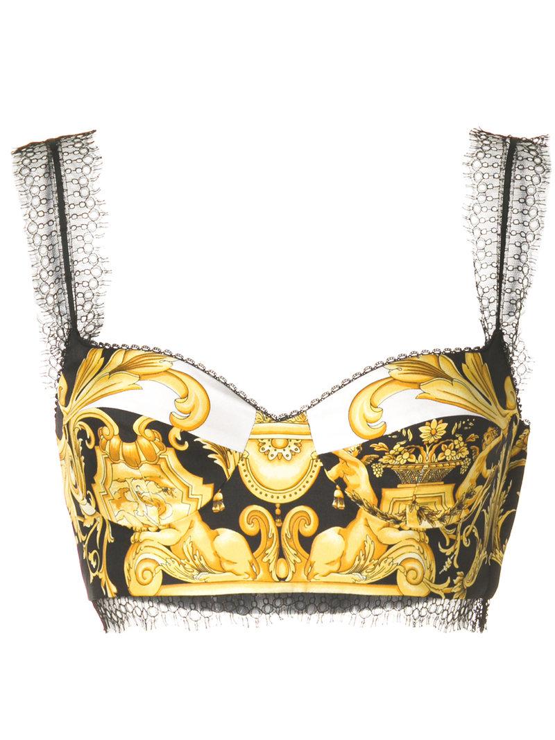 Versace Baroque Print Bralette | Lyst