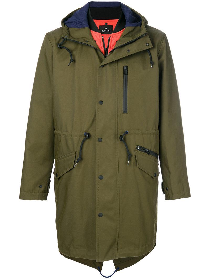 PS by Paul Smith Cotton 2-in-1 Parka in Green for Men - Lyst
