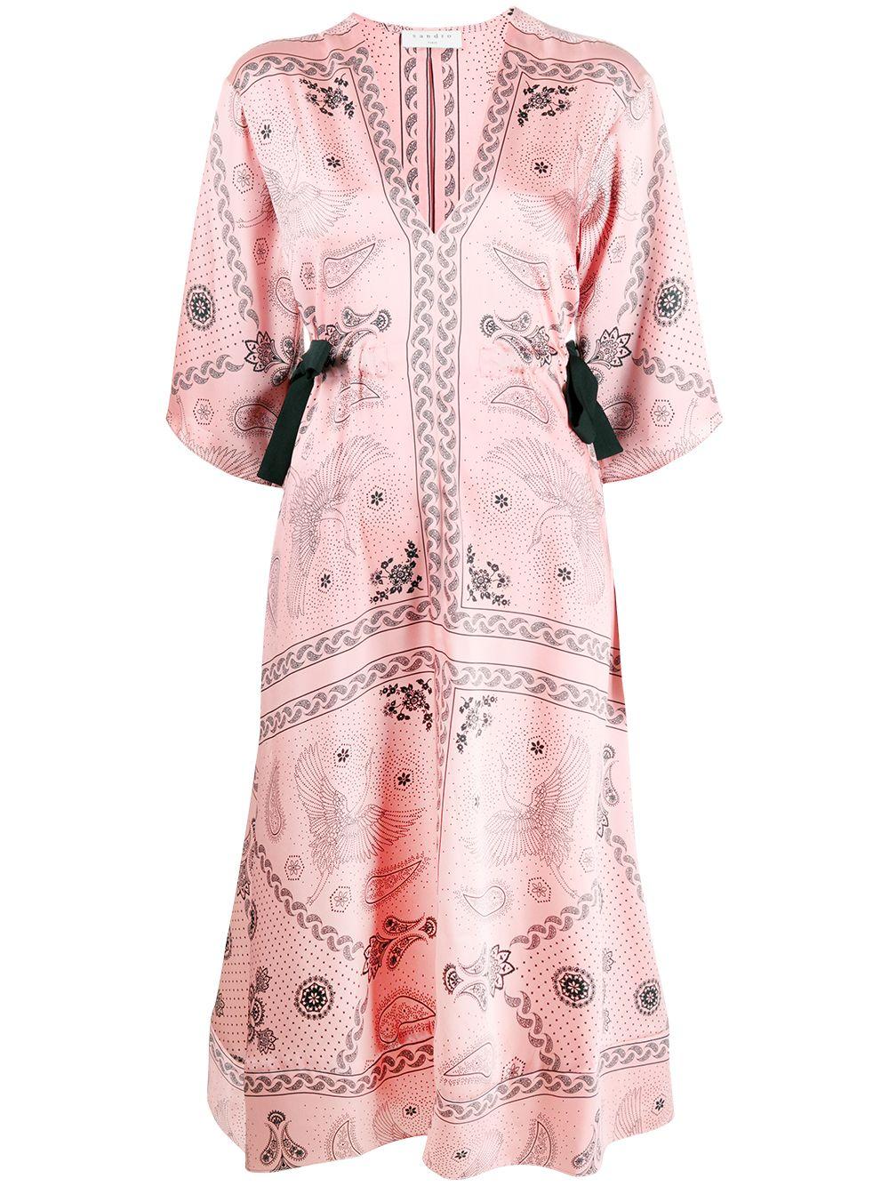 Sandro Galy Paisley-print Dress in Pink | Lyst UK