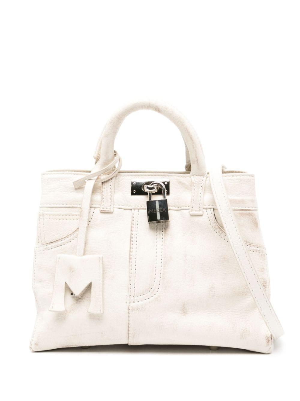 MEDEA Small Nina Leather Tote Bag in White Lyst