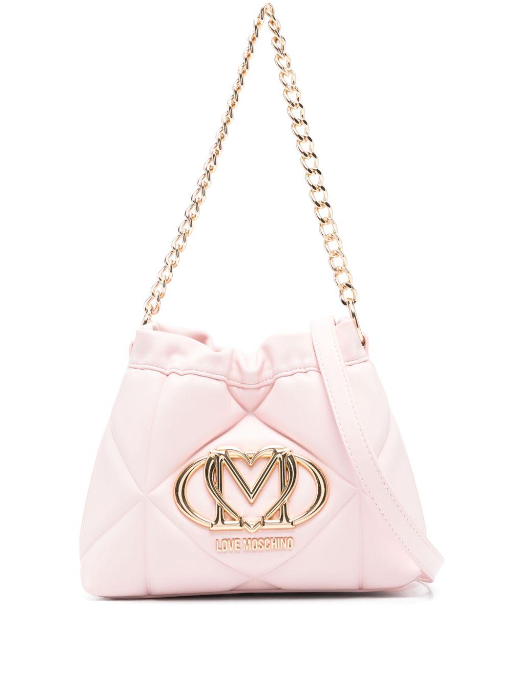 Love Moschino Logo Plaque Bucket Bag in Pink Lyst
