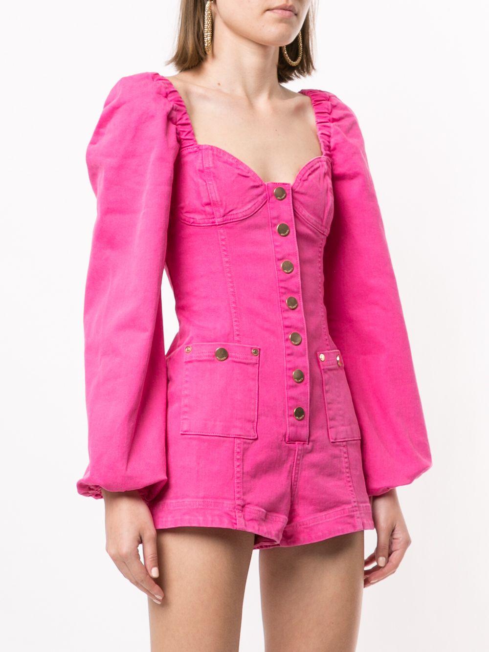 pink denim playsuit