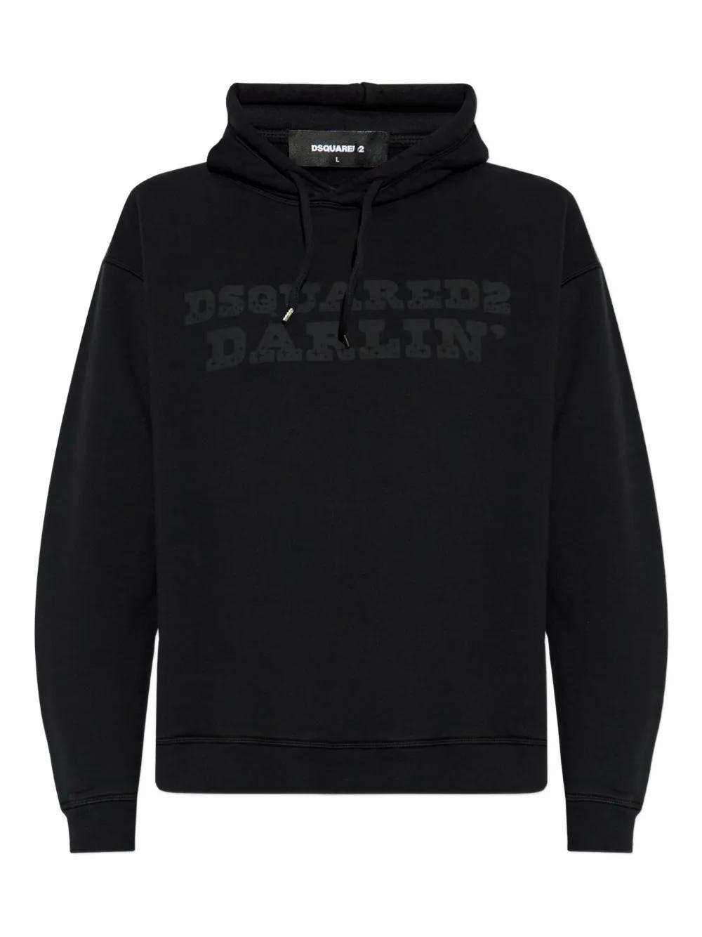 パーカー・フーディ Dsquared2 Black Cotton Cipro Raglan Hoodie DSQUARED2 パーカー Cipro Raglan Fit Hoodie /0242 メンズ