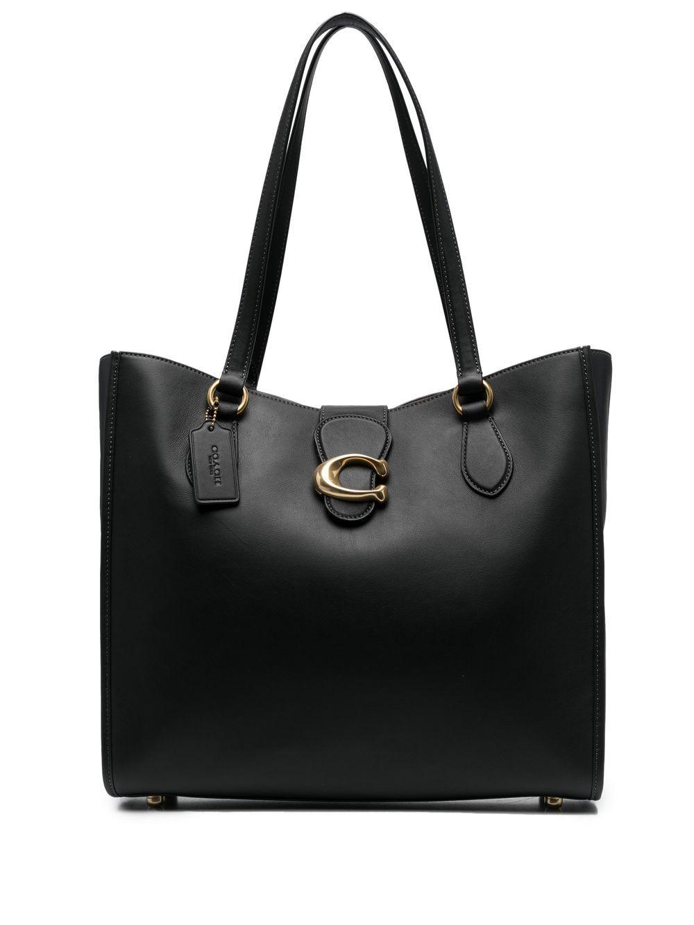 COACH Leather Theo Tote in Black Lyst Australia