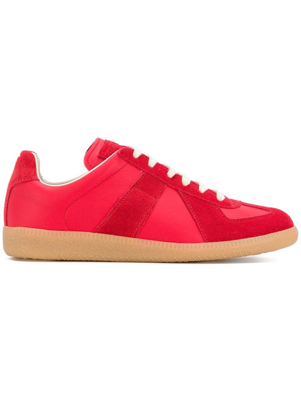 Maison Margiela Leather Replica Sneakers in Red - Lyst