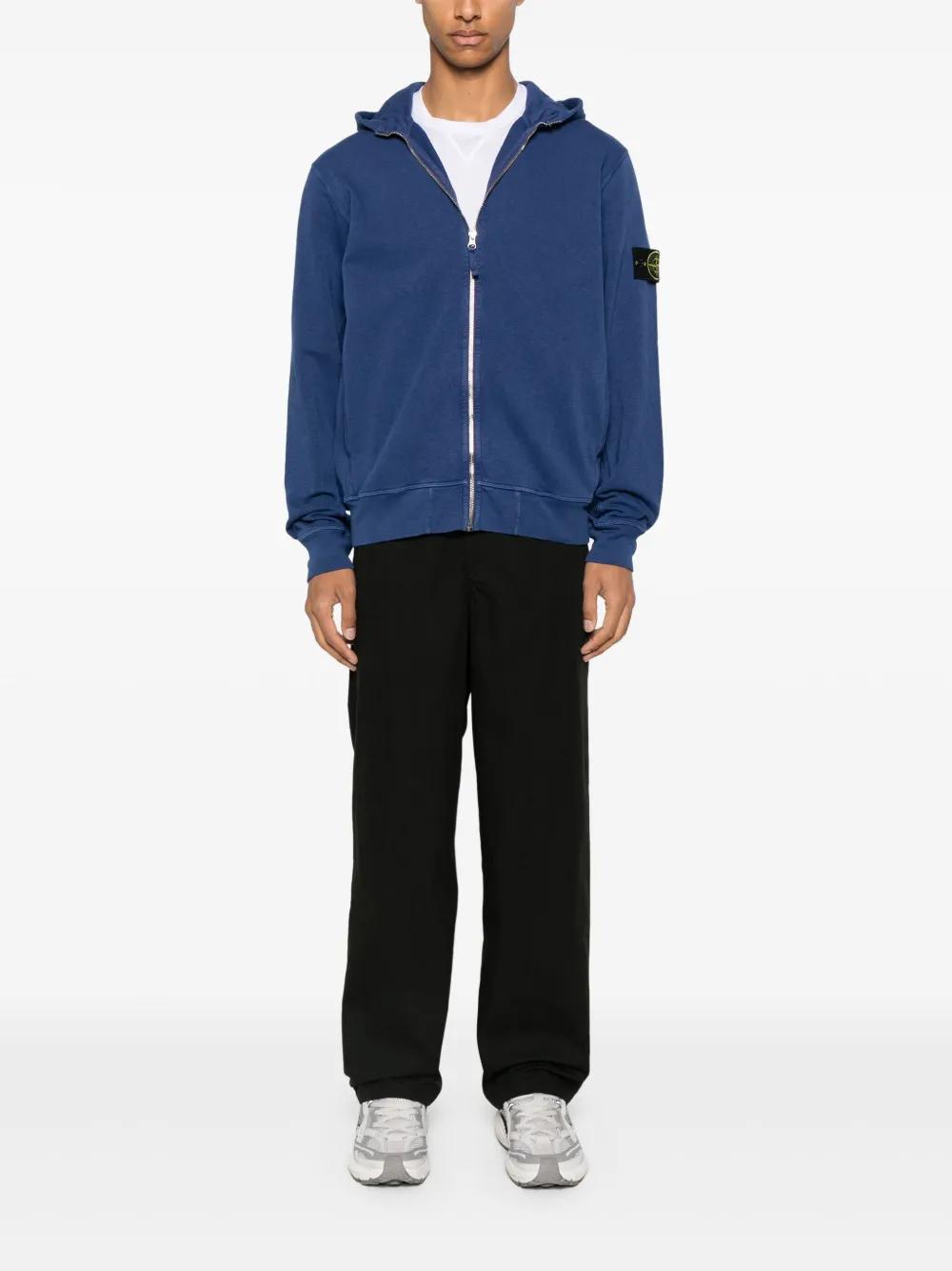 Stone Island Full Zip Hooded Sweatshirt Malfilé Fleece 'Old